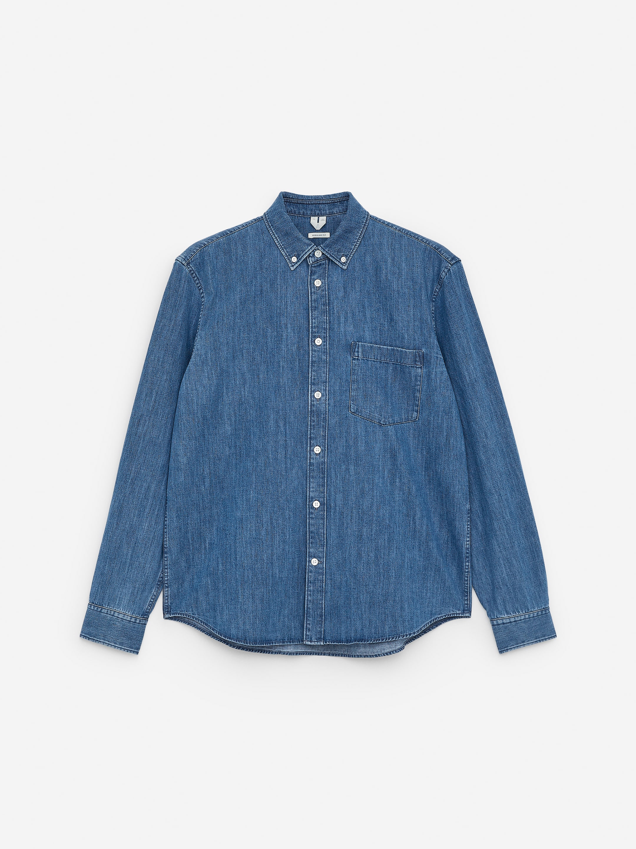 Regular Denim Shirt-#2B4365-5518