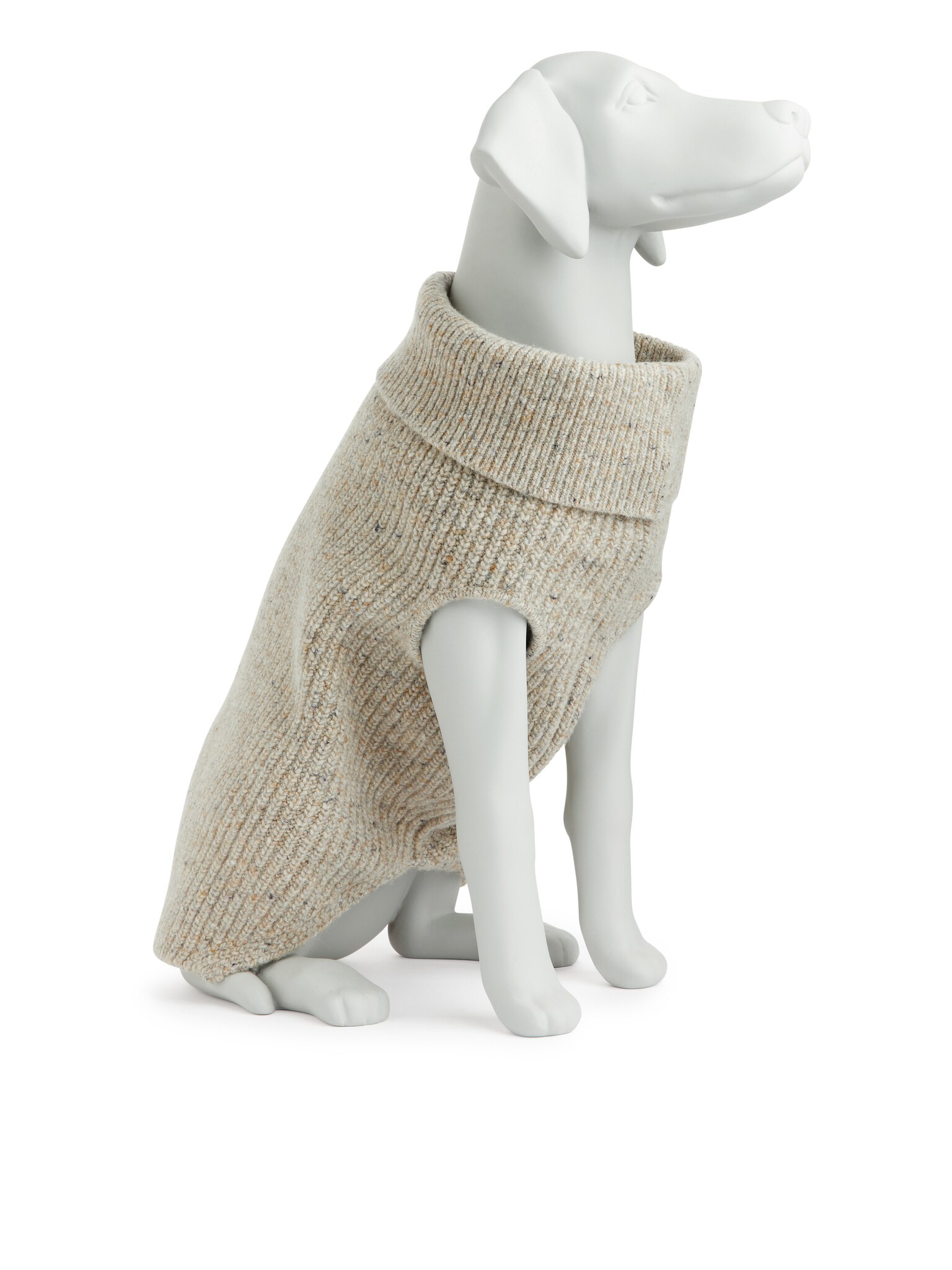 Dog Knitted Jumper - Beige Melange/Dark Grey Melange
