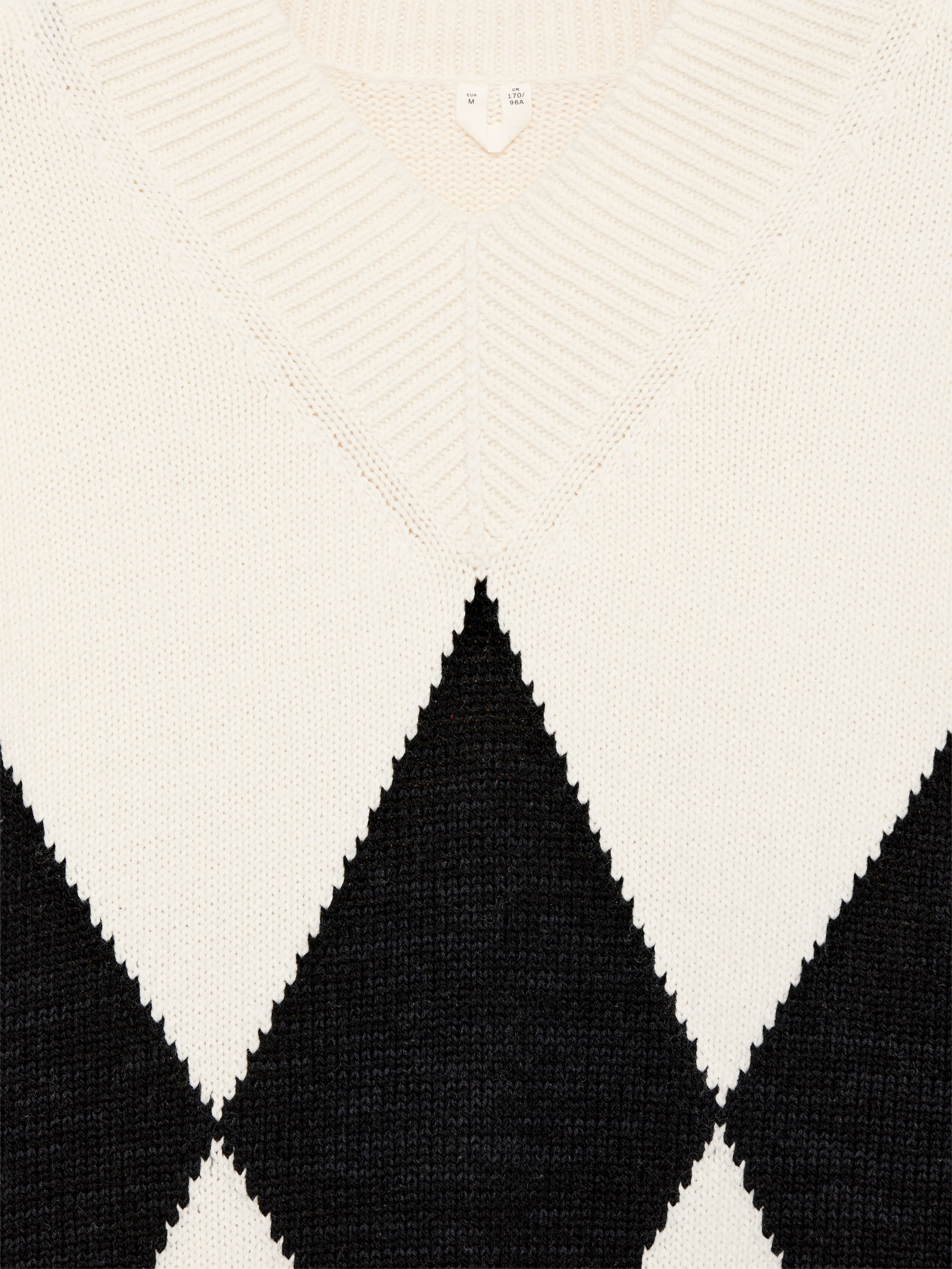 Tröja i ull och bomull - Vit/svart - Relaxed fit - Women - StillMedia/DescriptiveDetail - 2