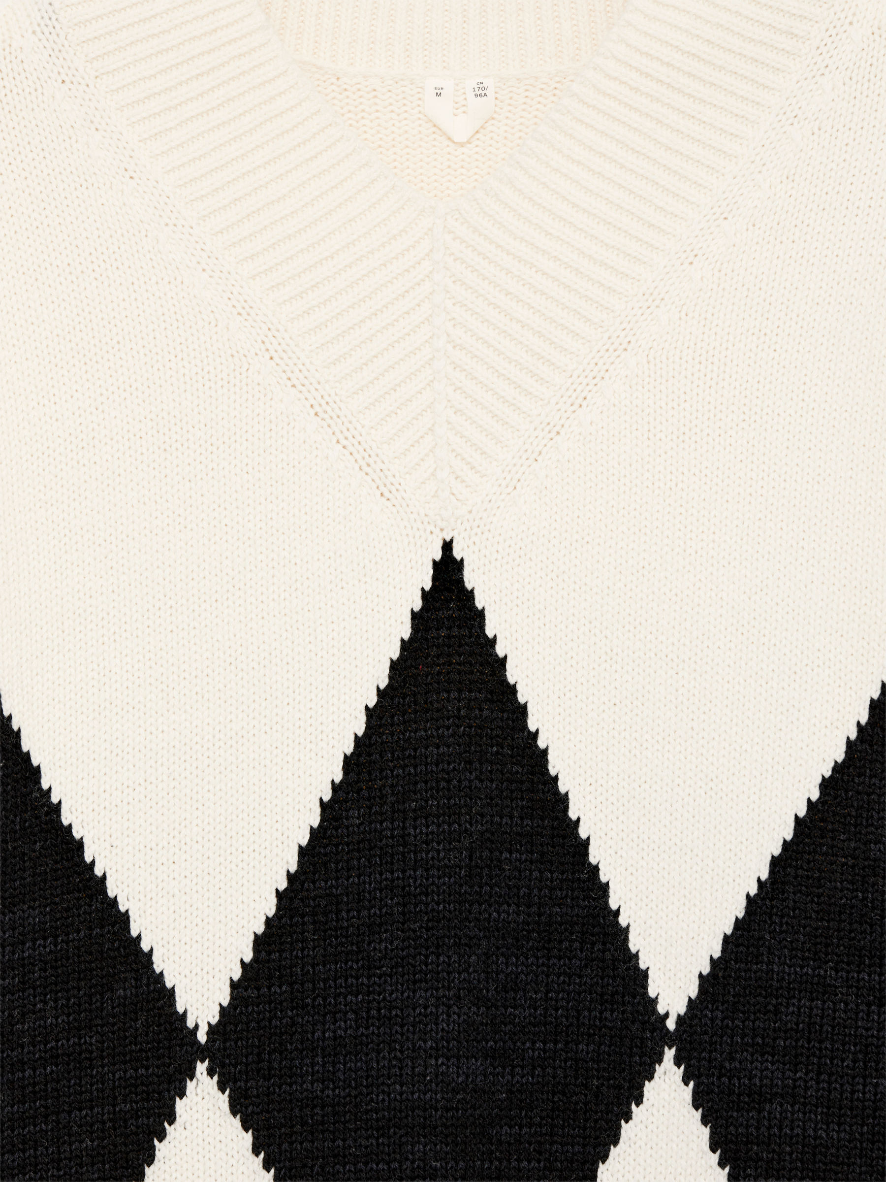 Pull décontracté en laine et coton - Blanc/Noir - Relaxed fit - Femme - StillMedia/DescriptiveDetail - 2