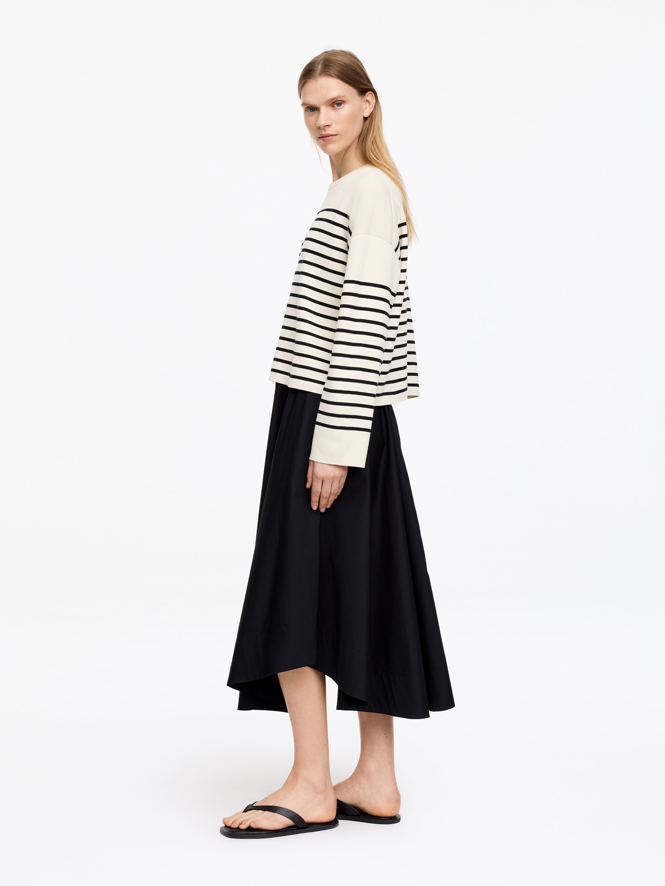 Pull en coton - Blanc/Bleu foncé - Regular fit - Femme - StillMedia/Lookbook - 4