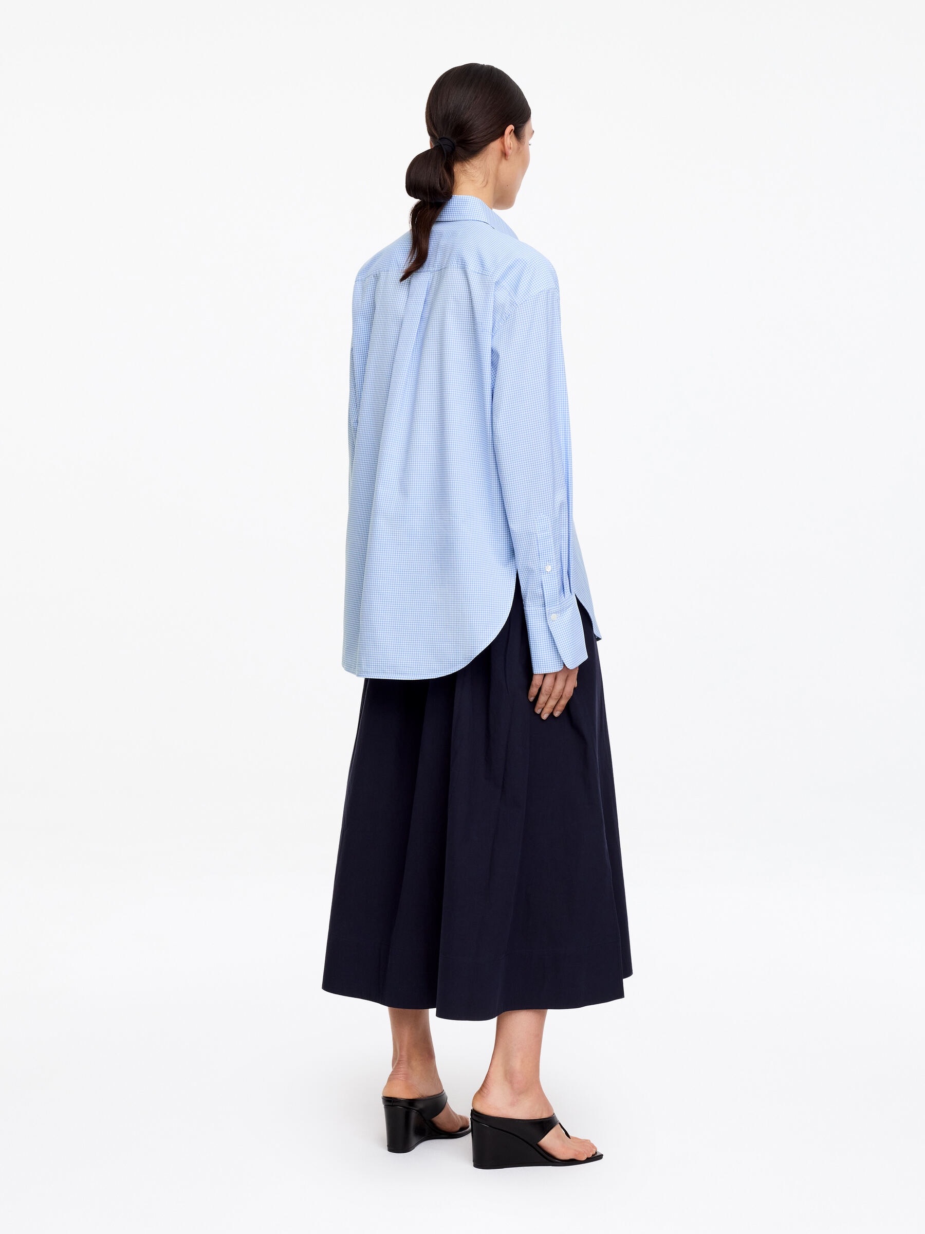 Chemise décontractée en popeline - Bleu/Carreaux - Relaxed fit - Femme - StillMedia/Lookbook - 2