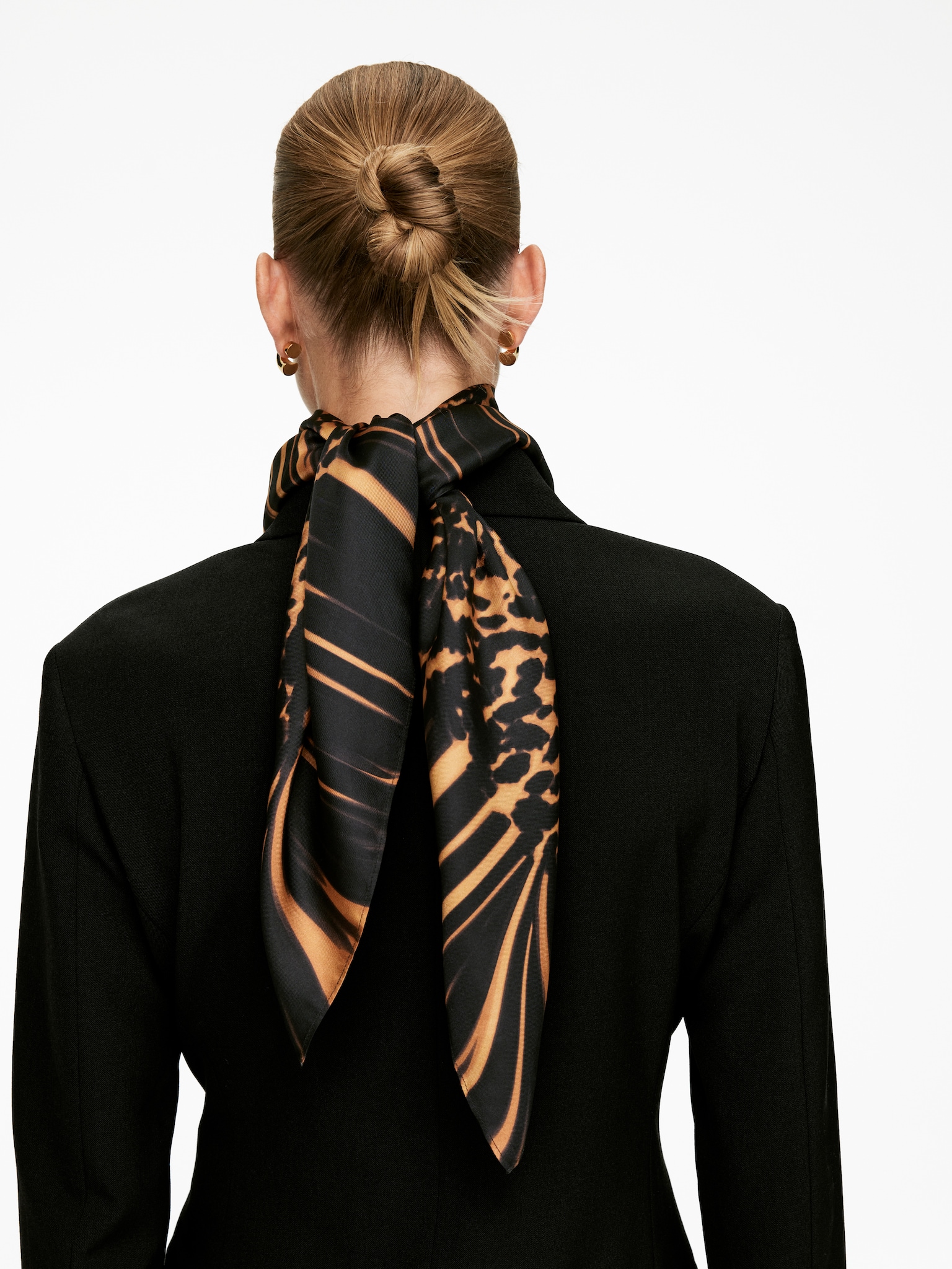 Foulard in seta - Arancione/Marrone