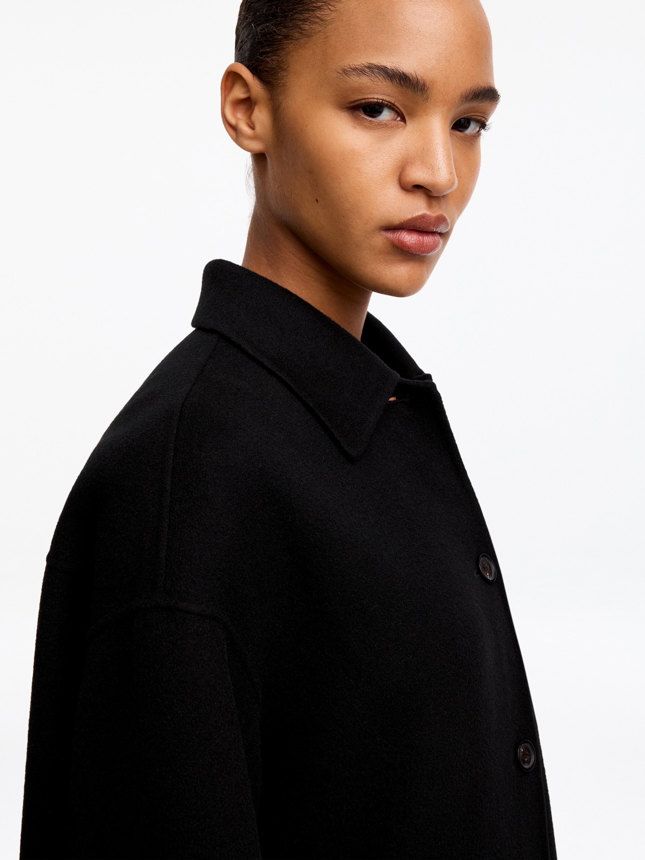 Dubbelvävd overshirt - Svart - Regular fit - women - StillMedia/Lookbook - 6