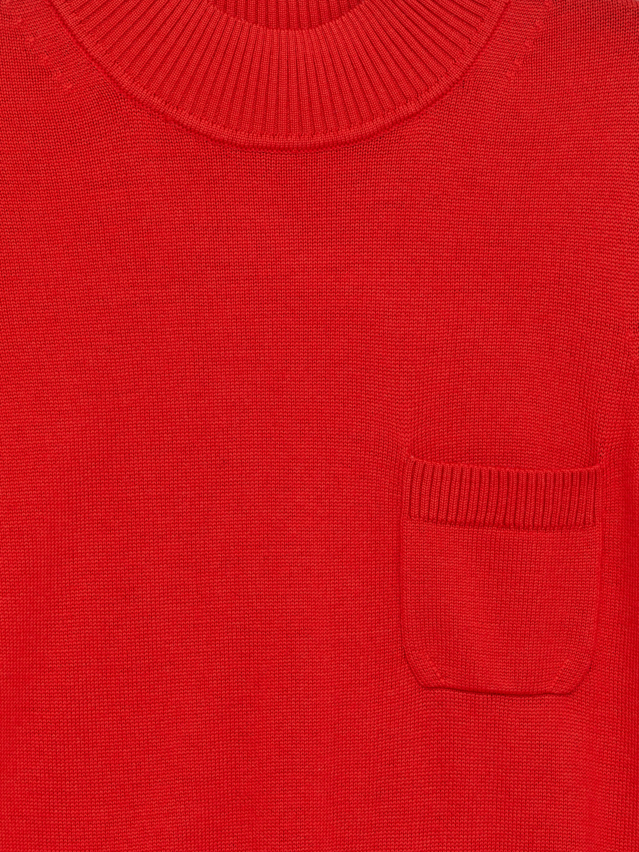 Visa större bild: Tröja i merinoull med kort ärm - Röd - DAM | H&M SE 6