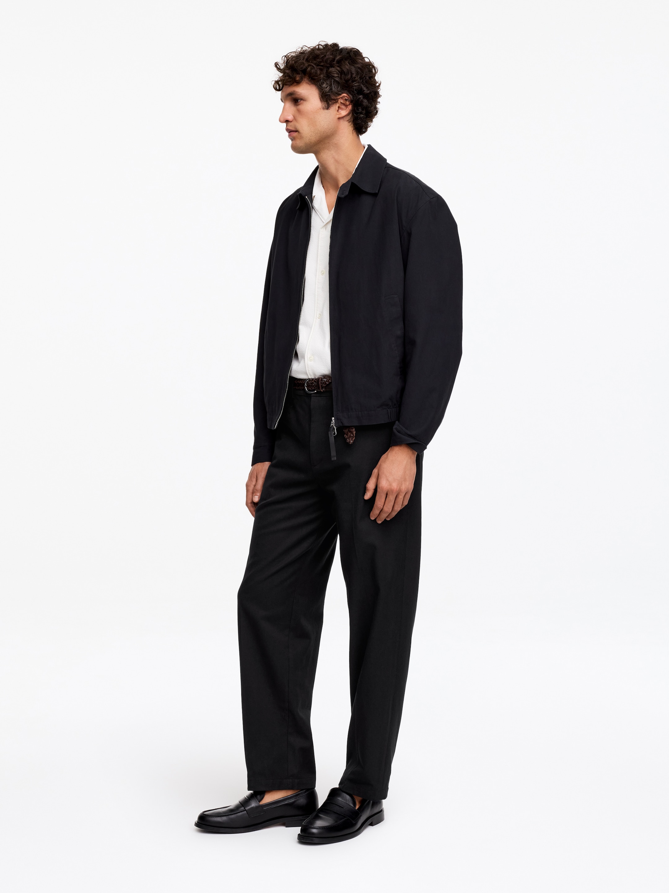 Pantalon décontracté en coton et lyocell - Noir - Relaxed fit - Homme - StillMedia/Lookbook - 5