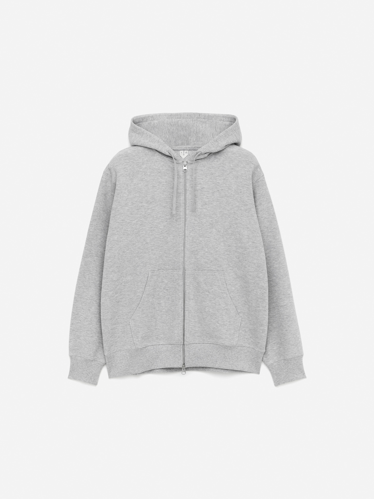 Sudadera con capucha y cremallera - Gris jaspeado