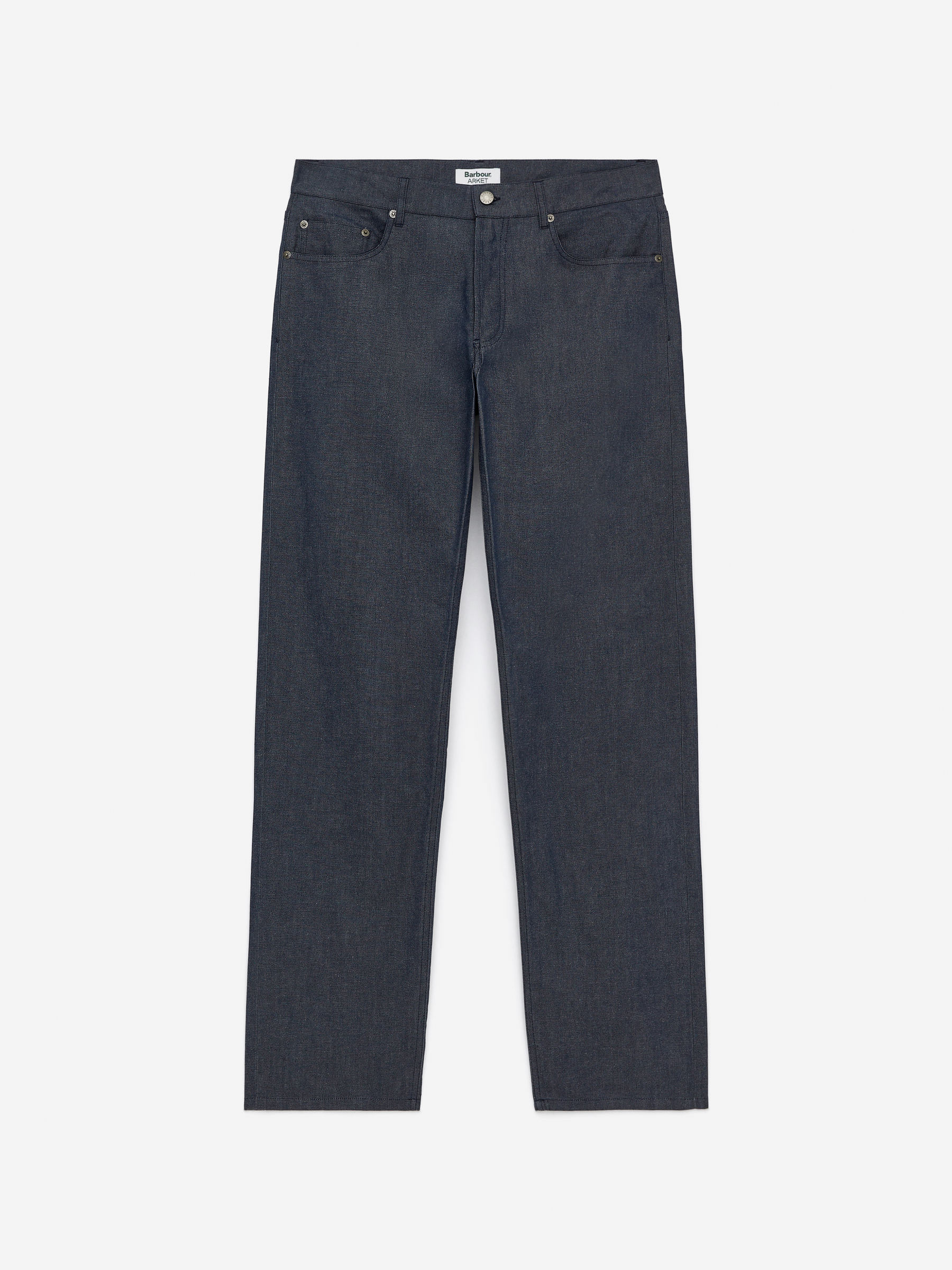 ARKET und Barbour gewachste Loose Straight Jeans-Blau-17263