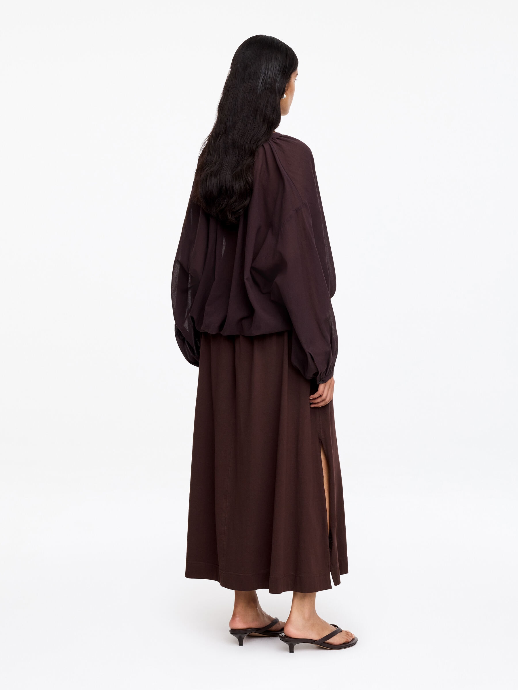Jupe trapèze mi-longue - Marron - Regular fit - Femme - StillMedia/Lookbook - 4