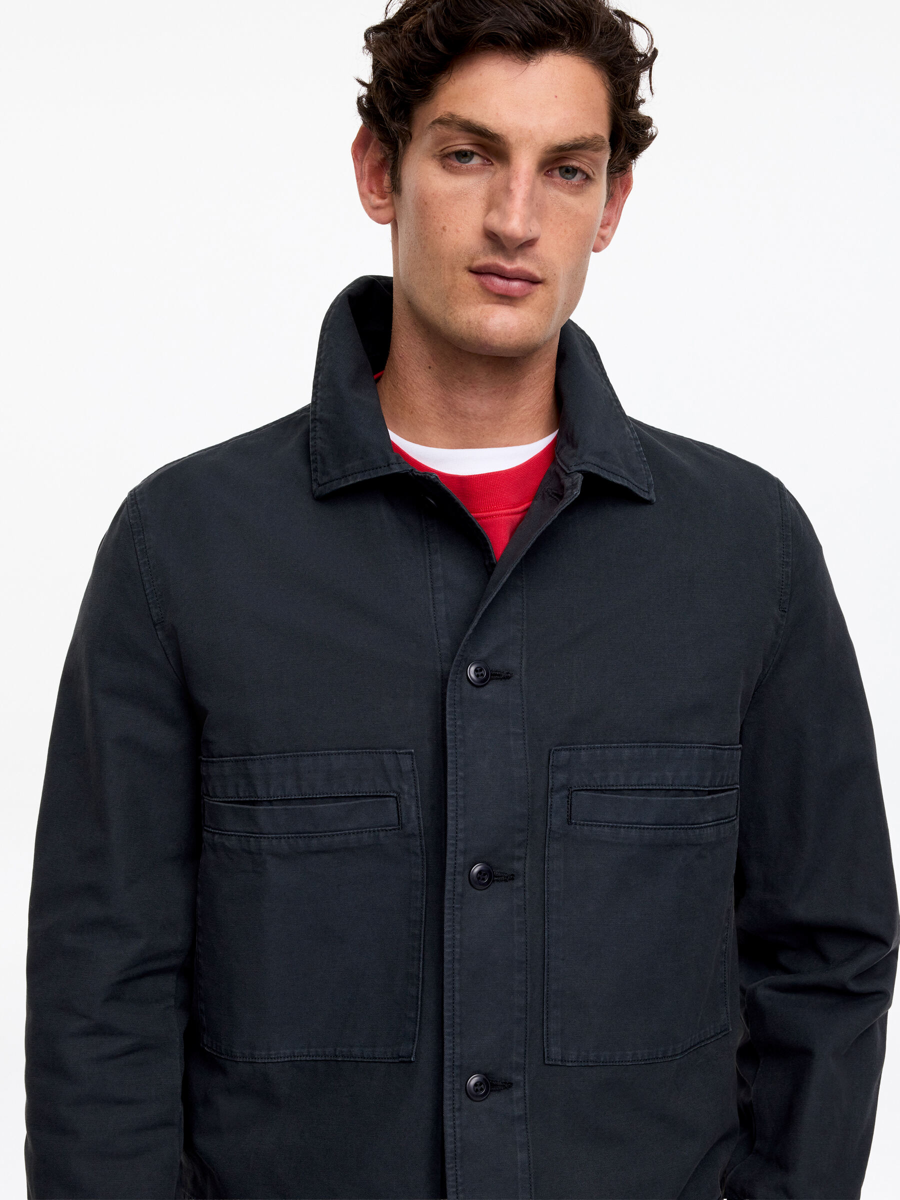 Workwear Cotton Jacket - Dark Blue - Relaxed fit - Men - StillMedia/Lookbook - 7