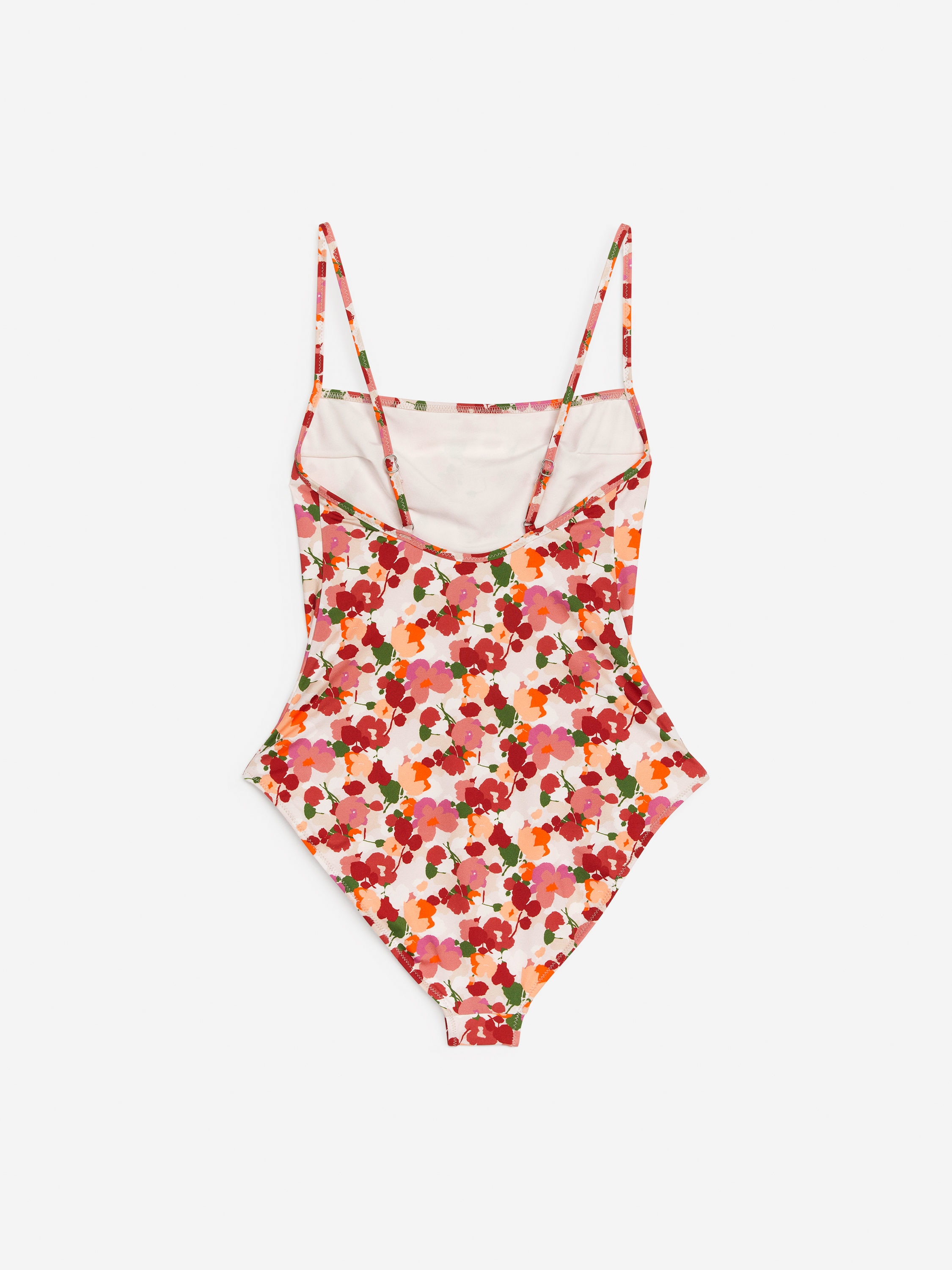 Square-Neck Swimsuit - White/Red - Women - StillMedia/DescriptiveStillLife - 1