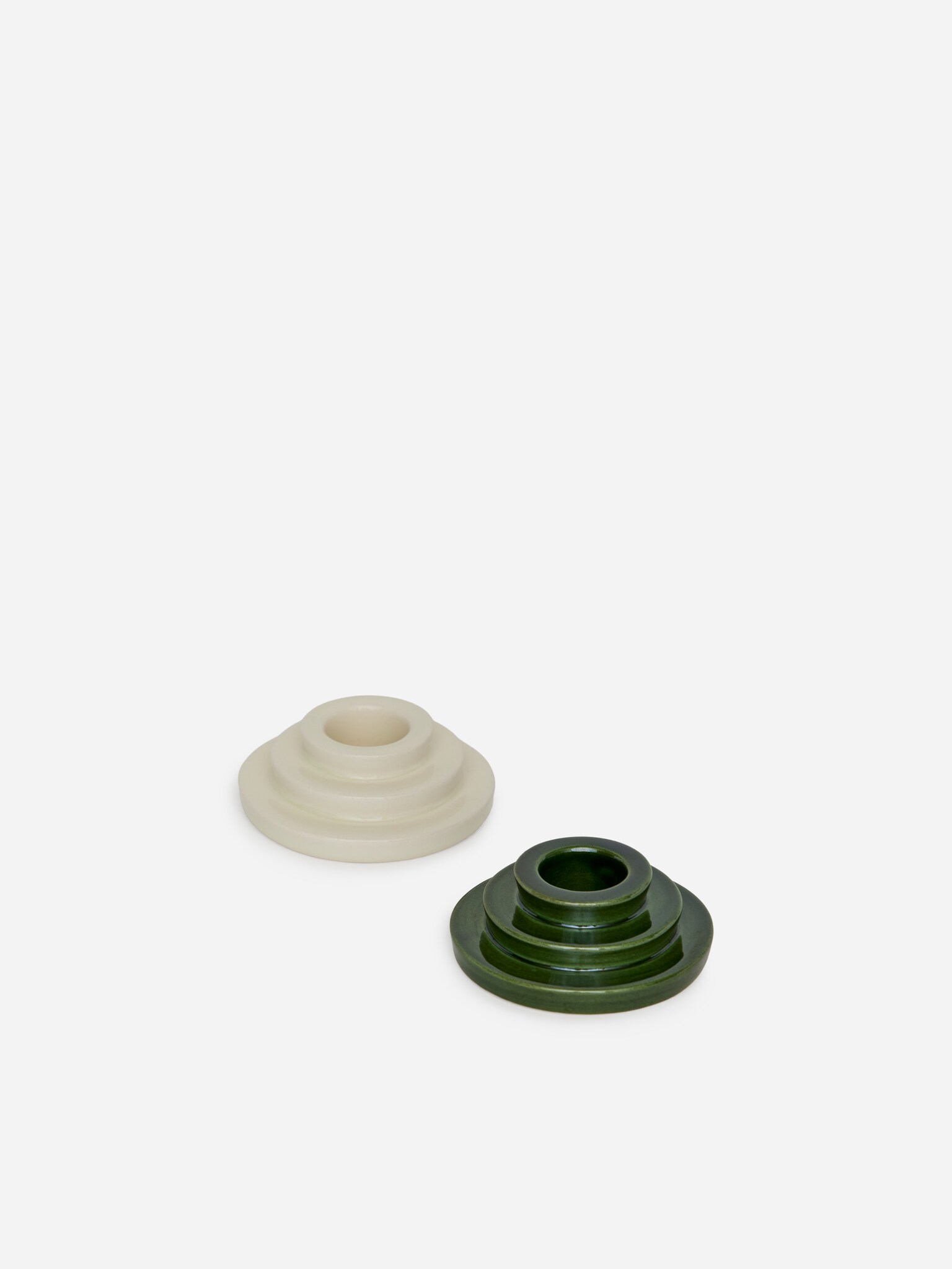 Ljusstake i lergods - Off-white - 2