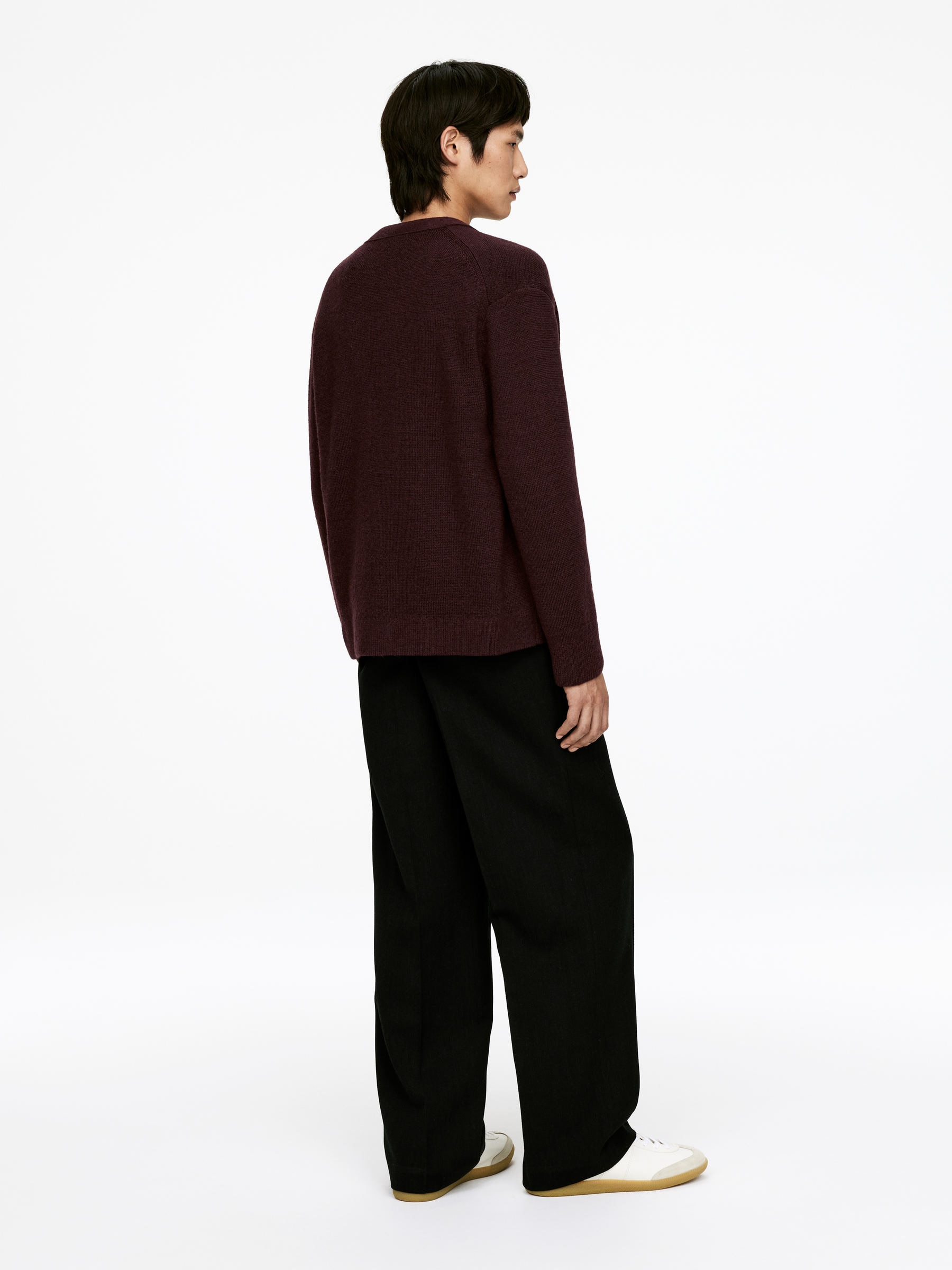 Wool Blend Cardigan - Dark Burgundy - Regular fit - Men - StillMedia/Lookbook - 6