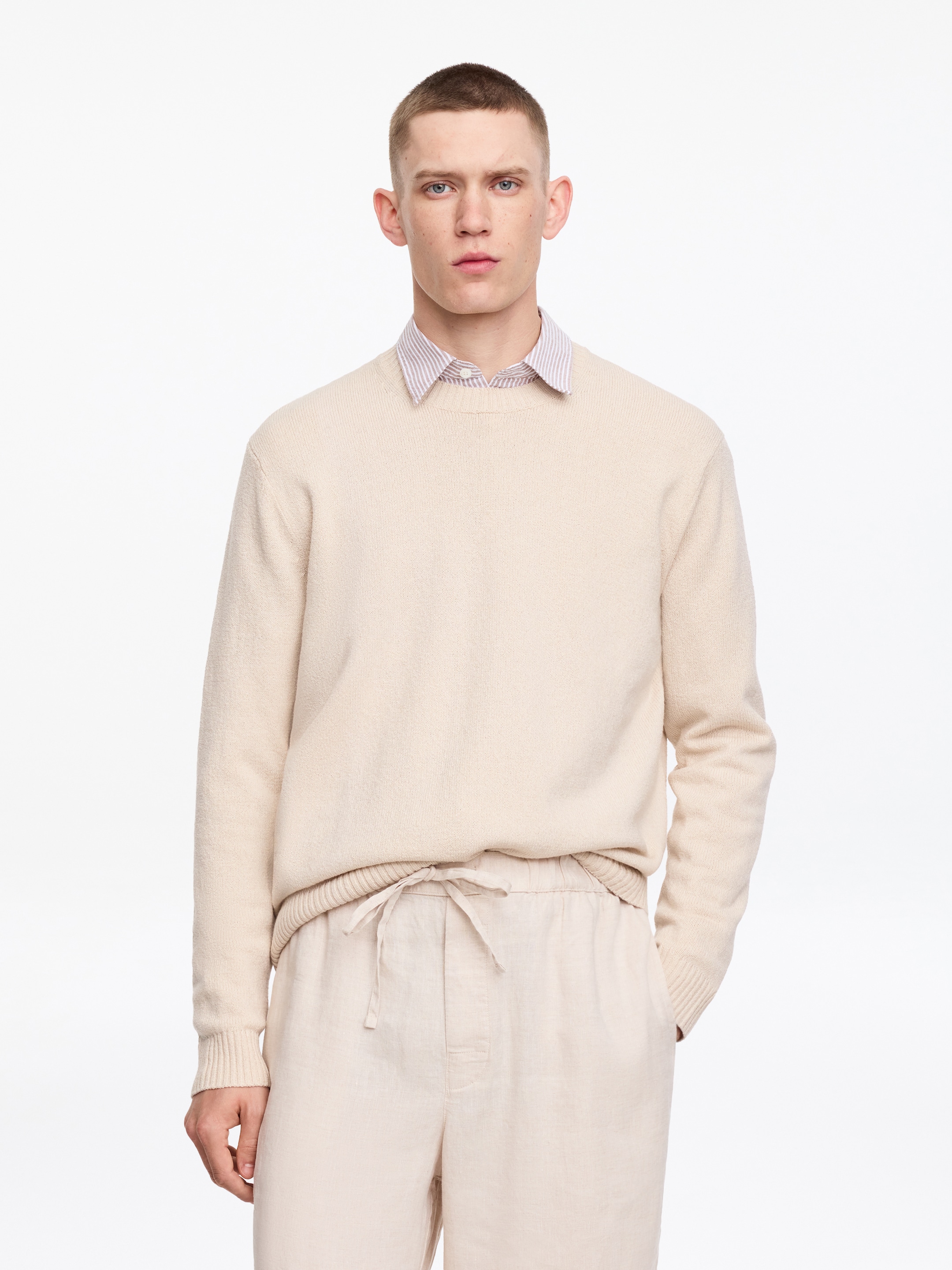 Jersey de lana y algodón - Blanco roto - Corte estándar - Men - StillMedia/Lookbook - 10