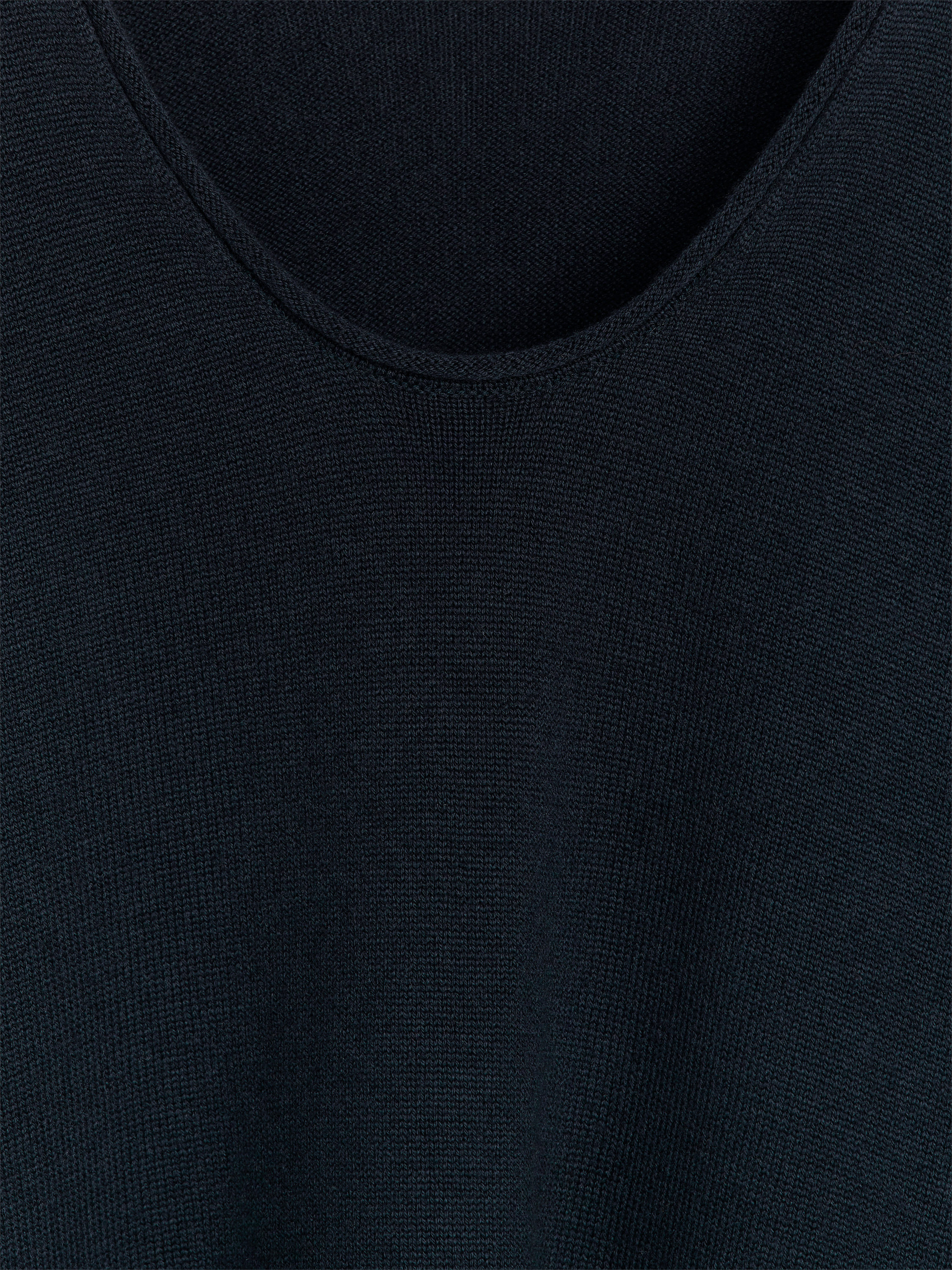 U-Neck Wool Cape - Dark Blue - Loose fit - Women - StillMedia/DescriptiveDetail - 2