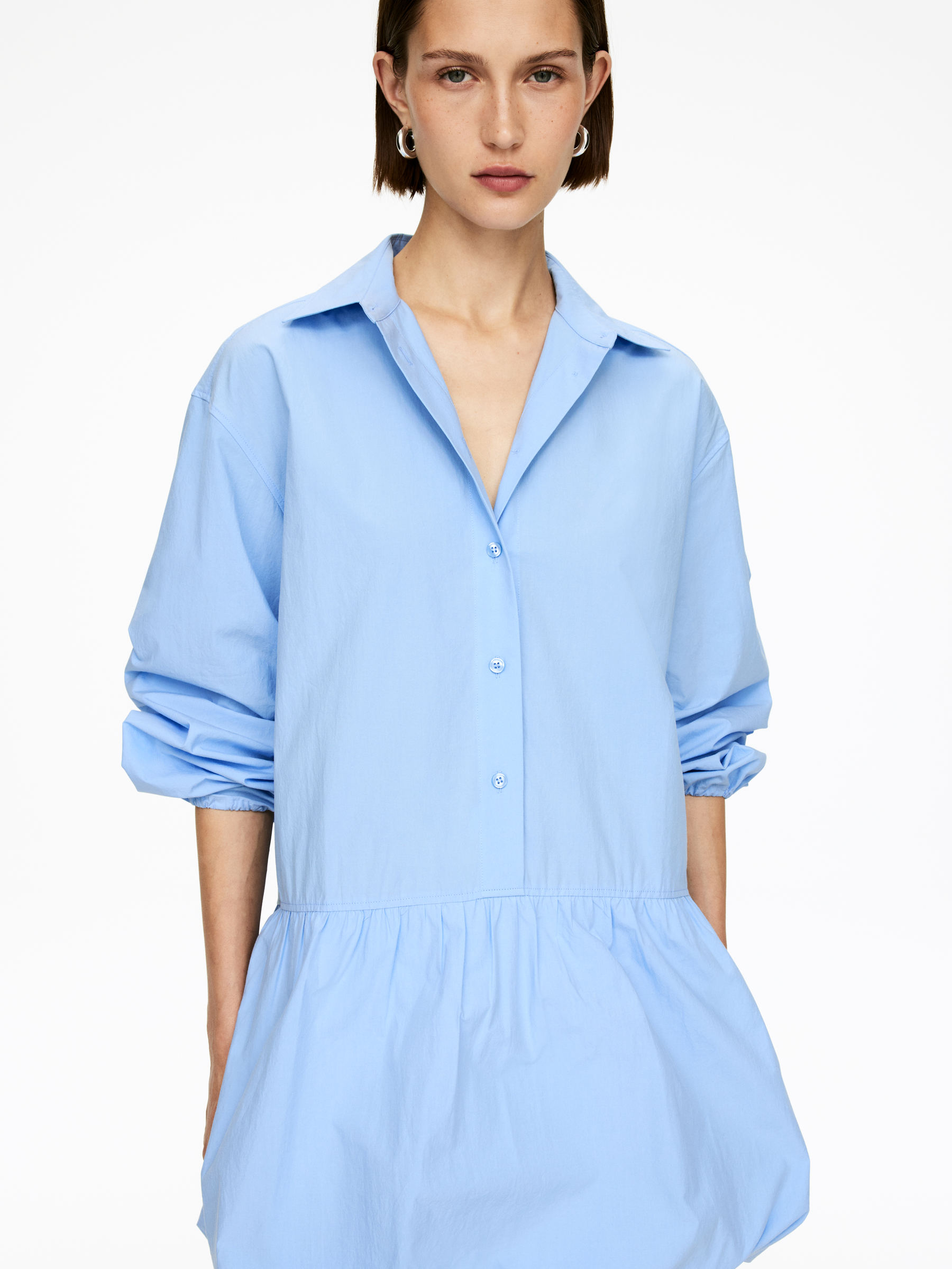 Bubble-Hem Dress - Light Blue - Regular fit - Women - StillMedia/Lookbook - 4