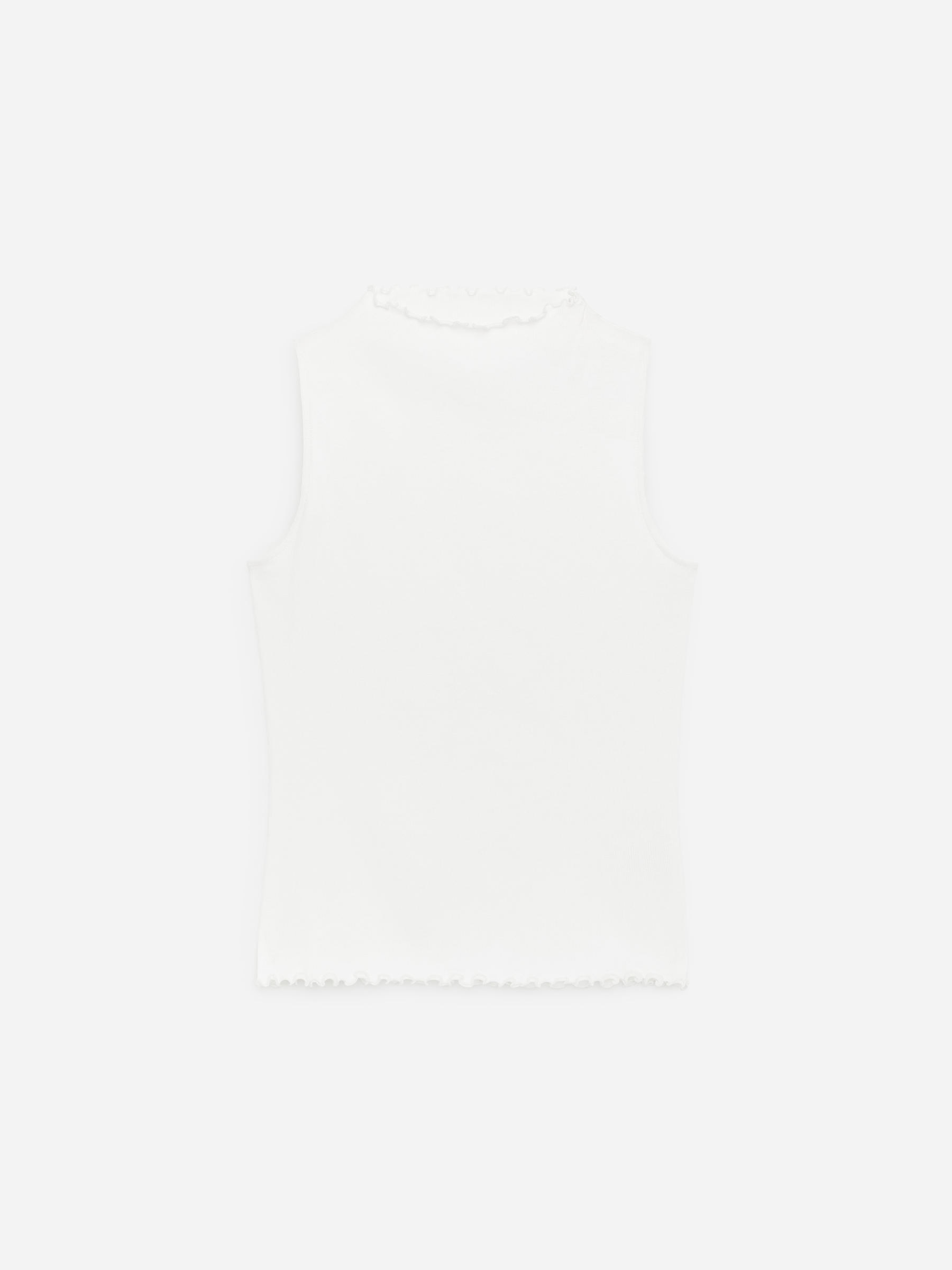 Mock-Neck Ribbed Top - Off White - Slim fit - Women - StillMedia/DescriptiveStillLife - 1