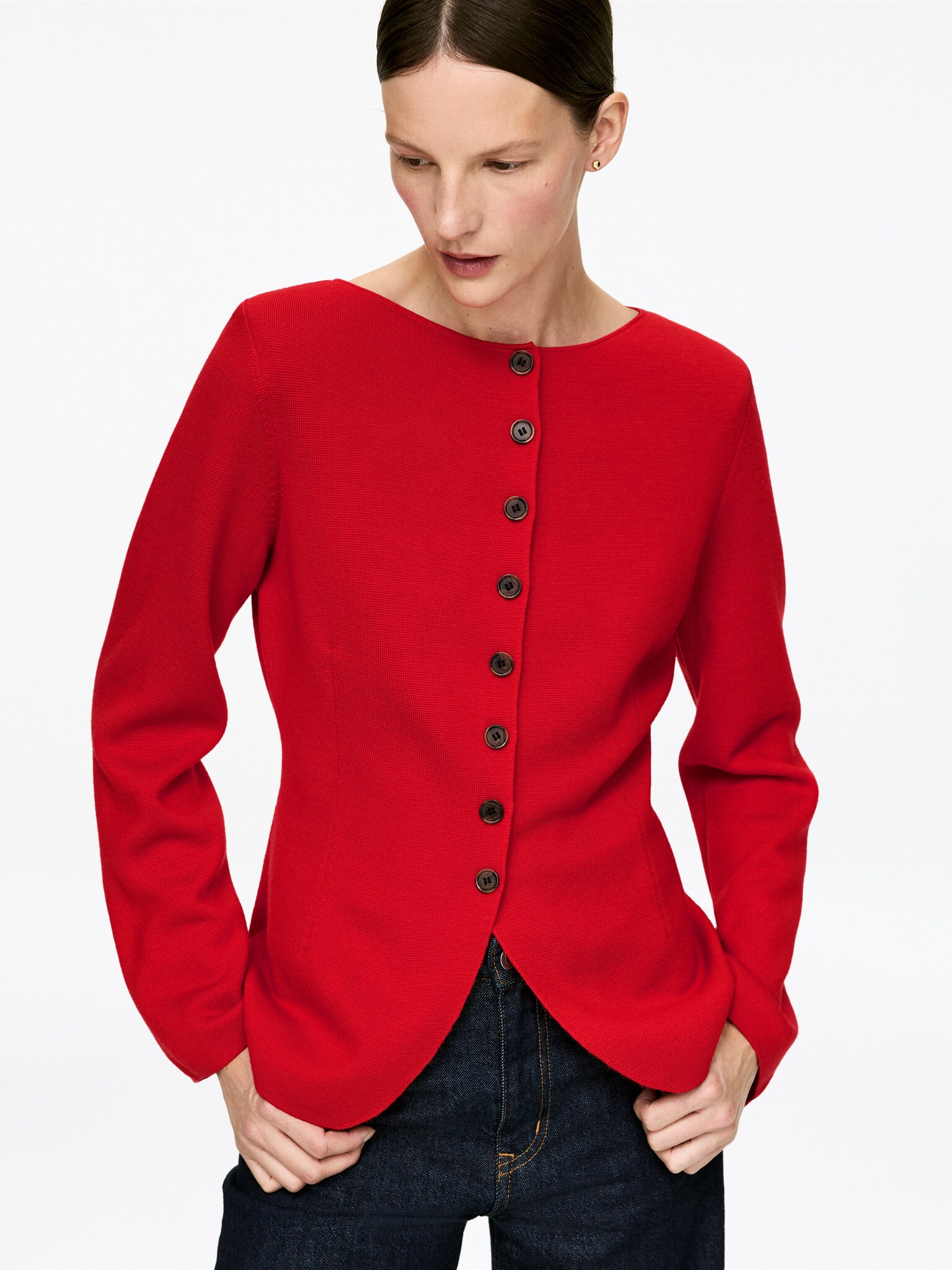 Cardigan en laine Nativa - Rouge/Noir - 3