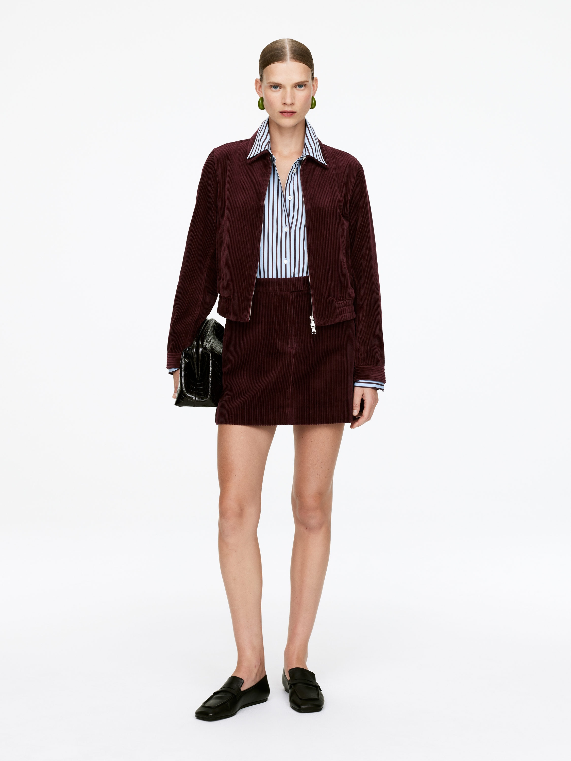 Corduroy Overshirt - Burgundy - Regular fit - Women - StillMedia/Lookbook - 4