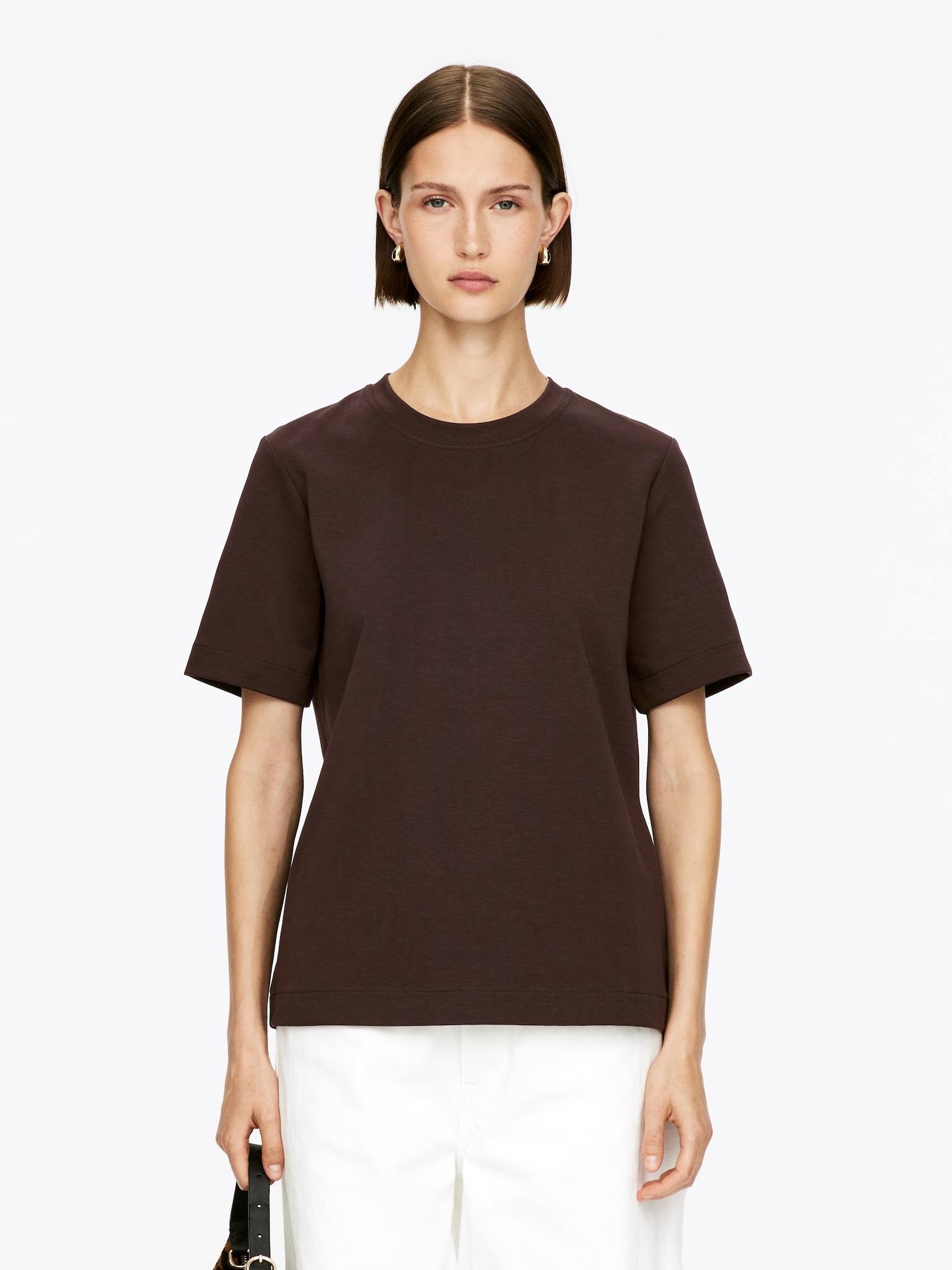 PEARL Heavyweight T-Shirt - Dark Brown/White/Taupe/Grey Melange/Black/Dark Blue - 1