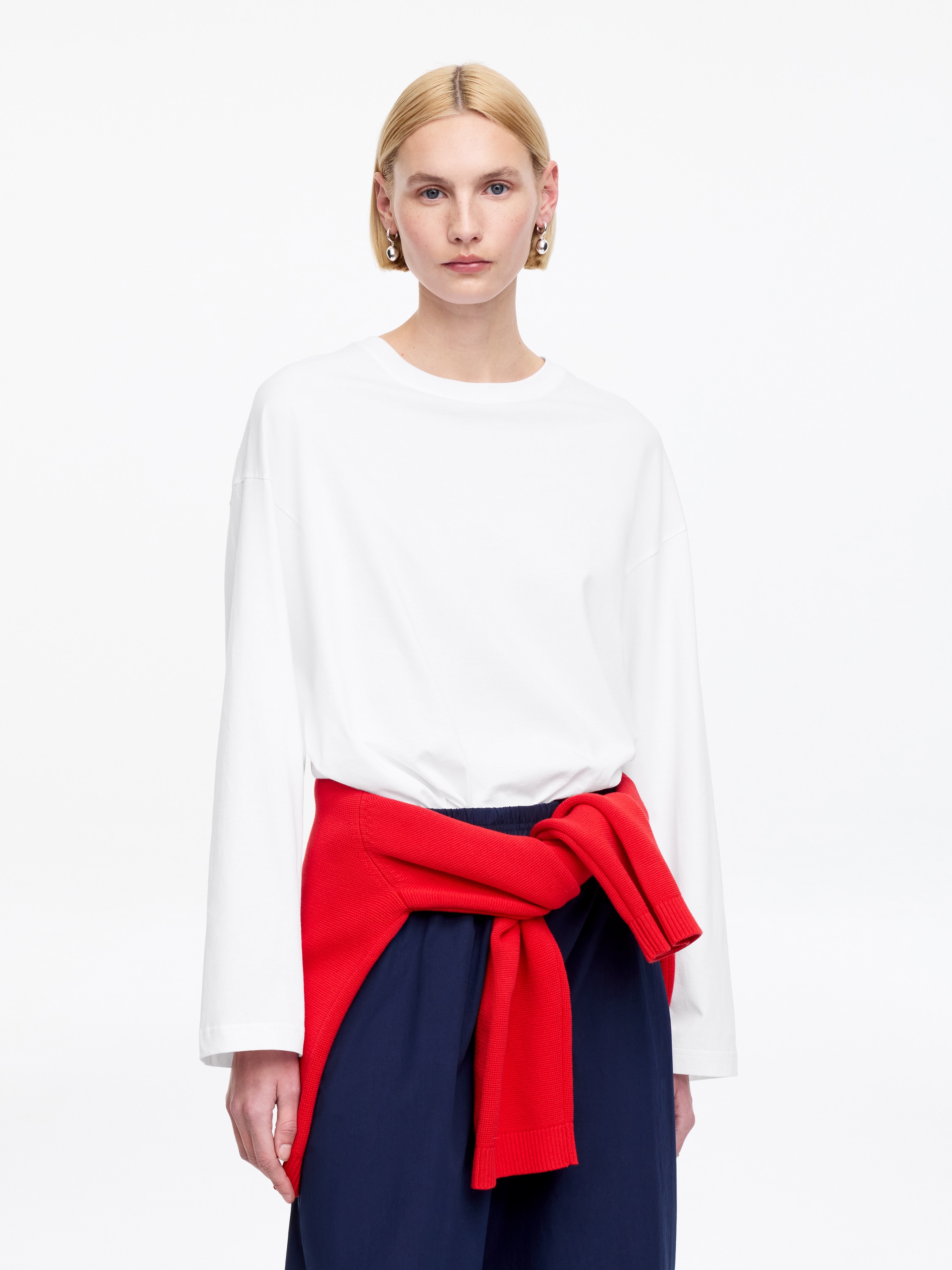 Oversized Long-Sleeve T-Shirt - White/White/Multi Colour/Black/Turquoise