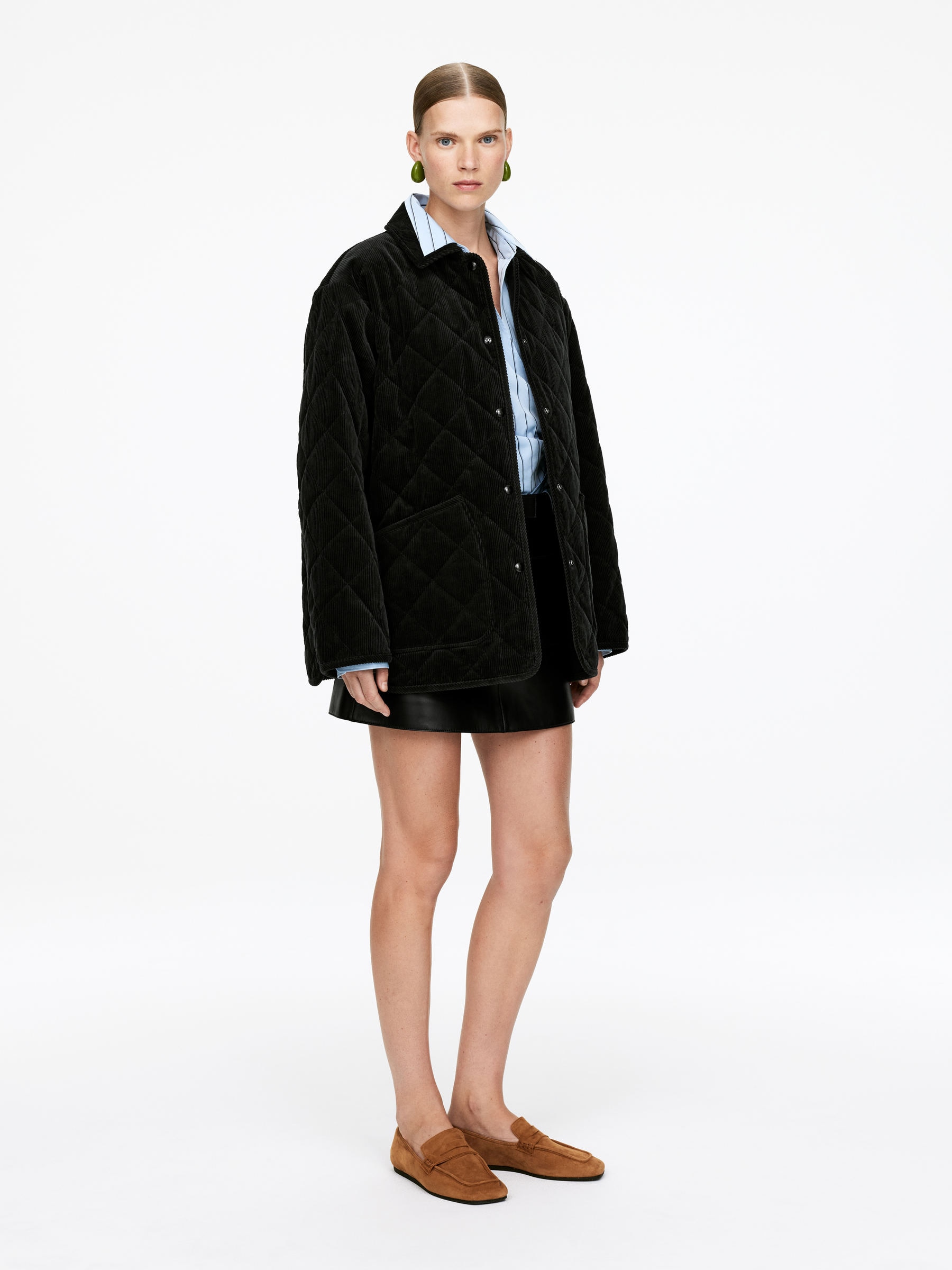 Corduroy Jacket - Black - Relaxed fit - Women - StillMedia/Lookbook - 4