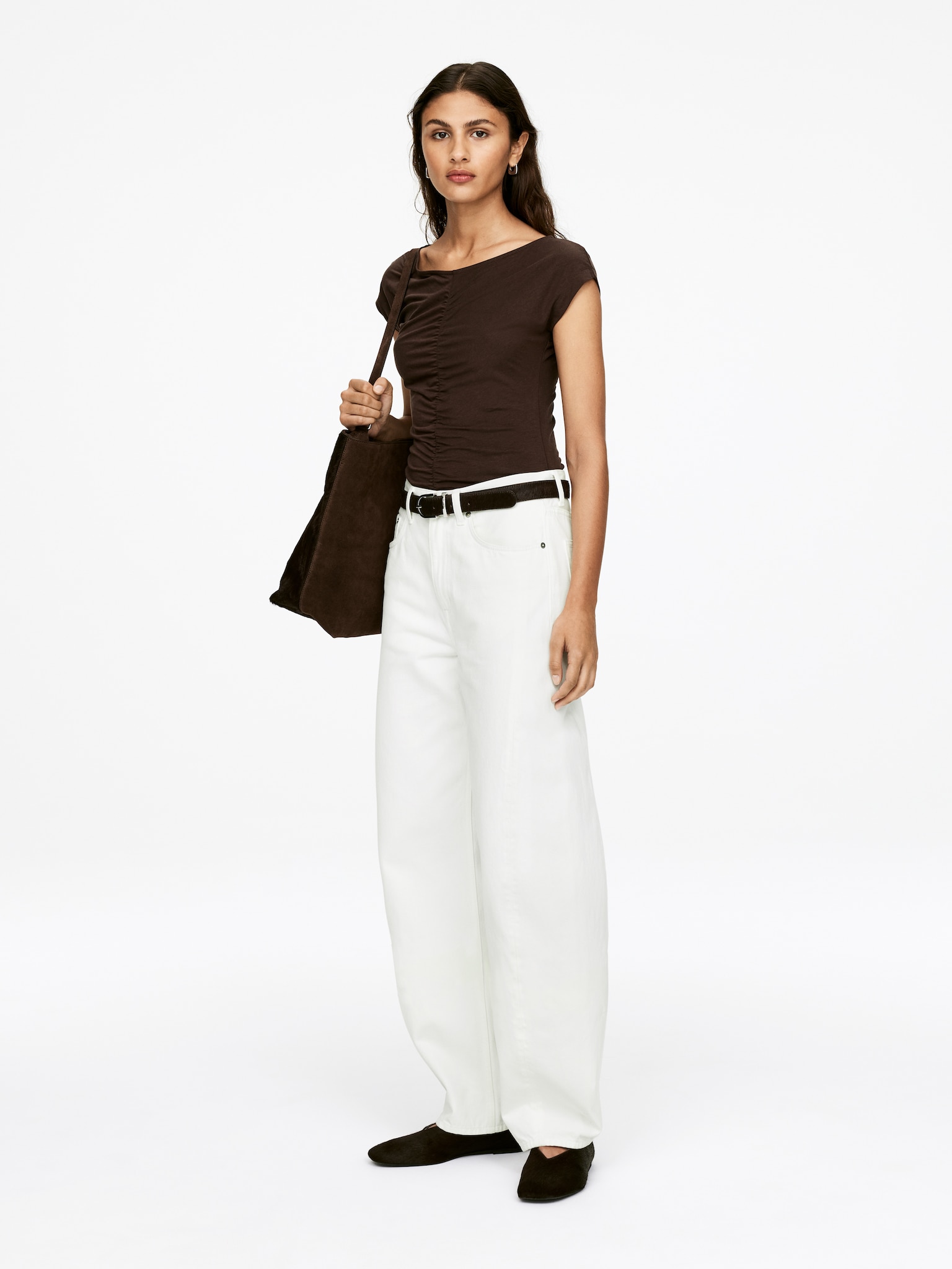 BLOOM Barrel Jeans - White/Light Blue - 4
