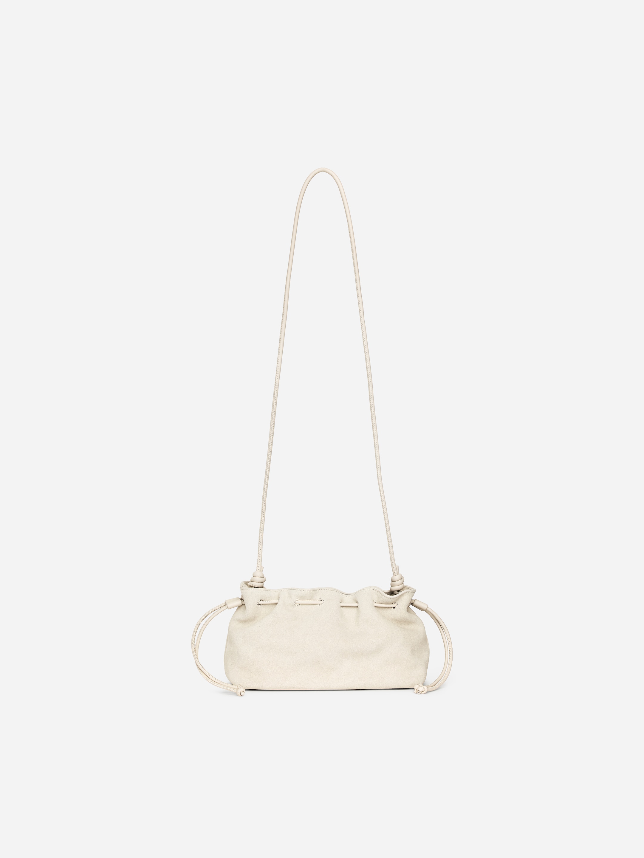 Split Suede Mini Pouch-#C7C1B2-18584