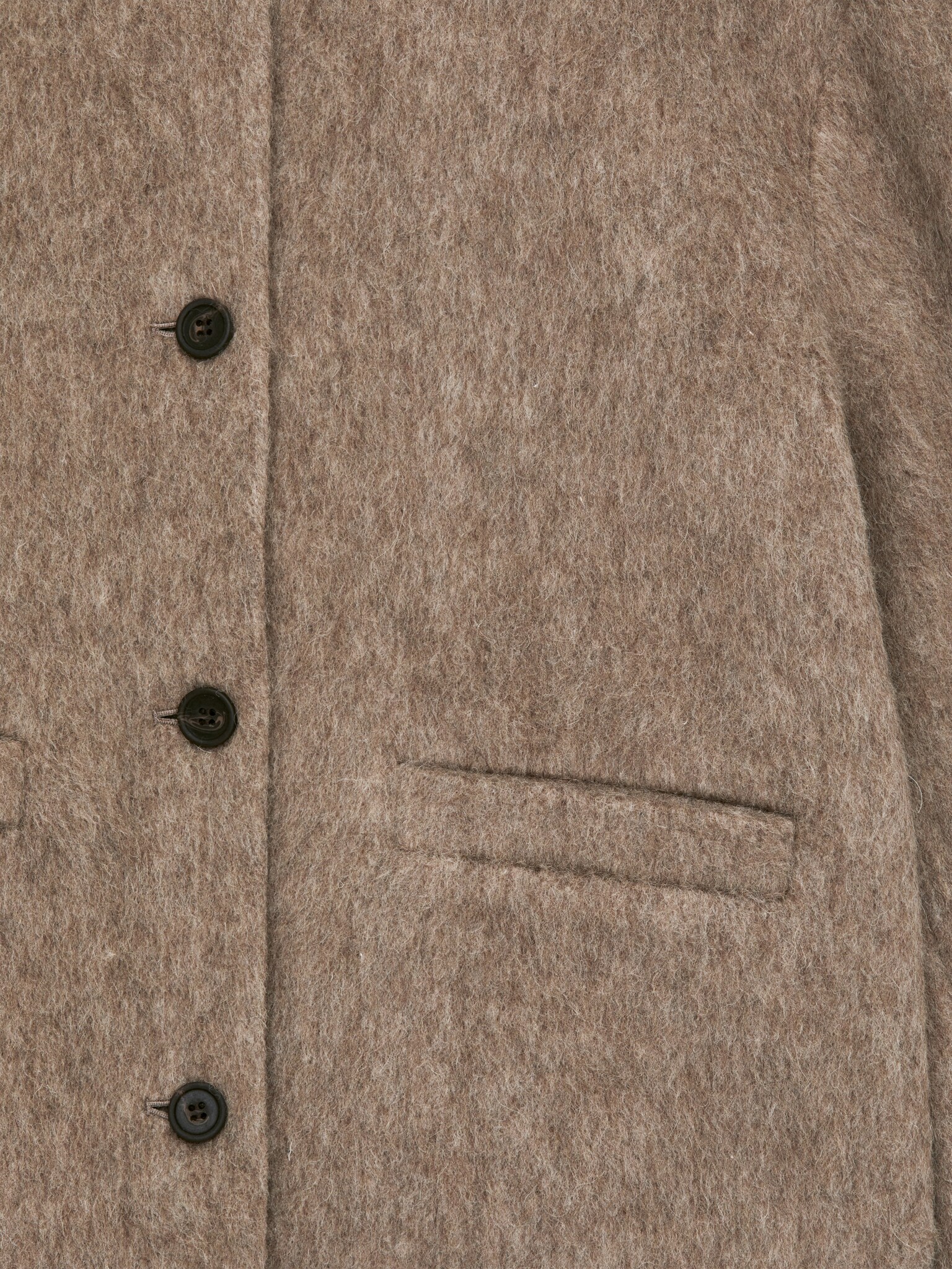 Veste en laine brossée mélangée - Beige foncé - 2