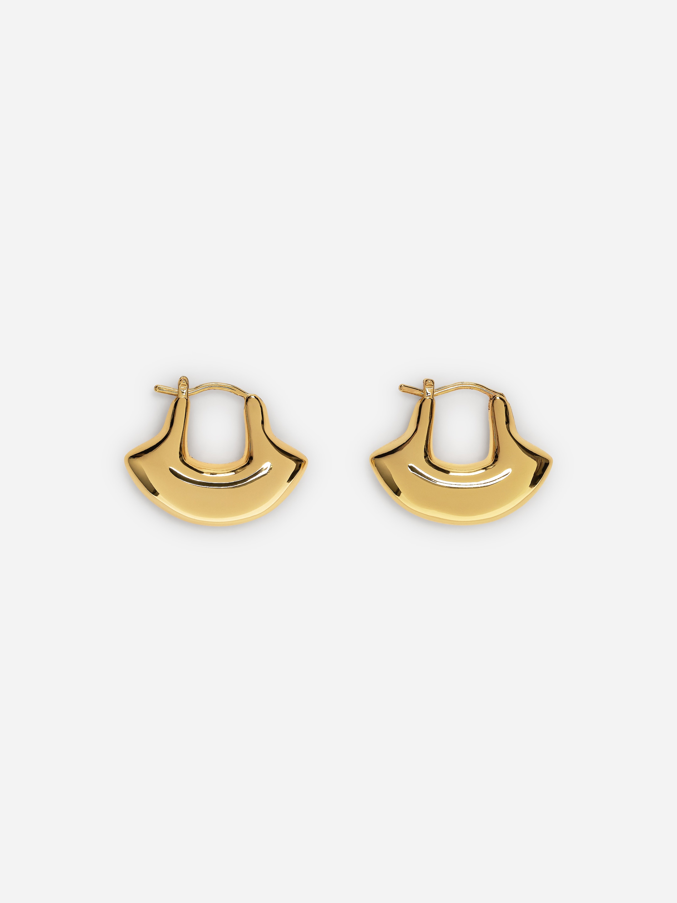 Gold-Plated Hoop Earrings-#F1EAB9-18776