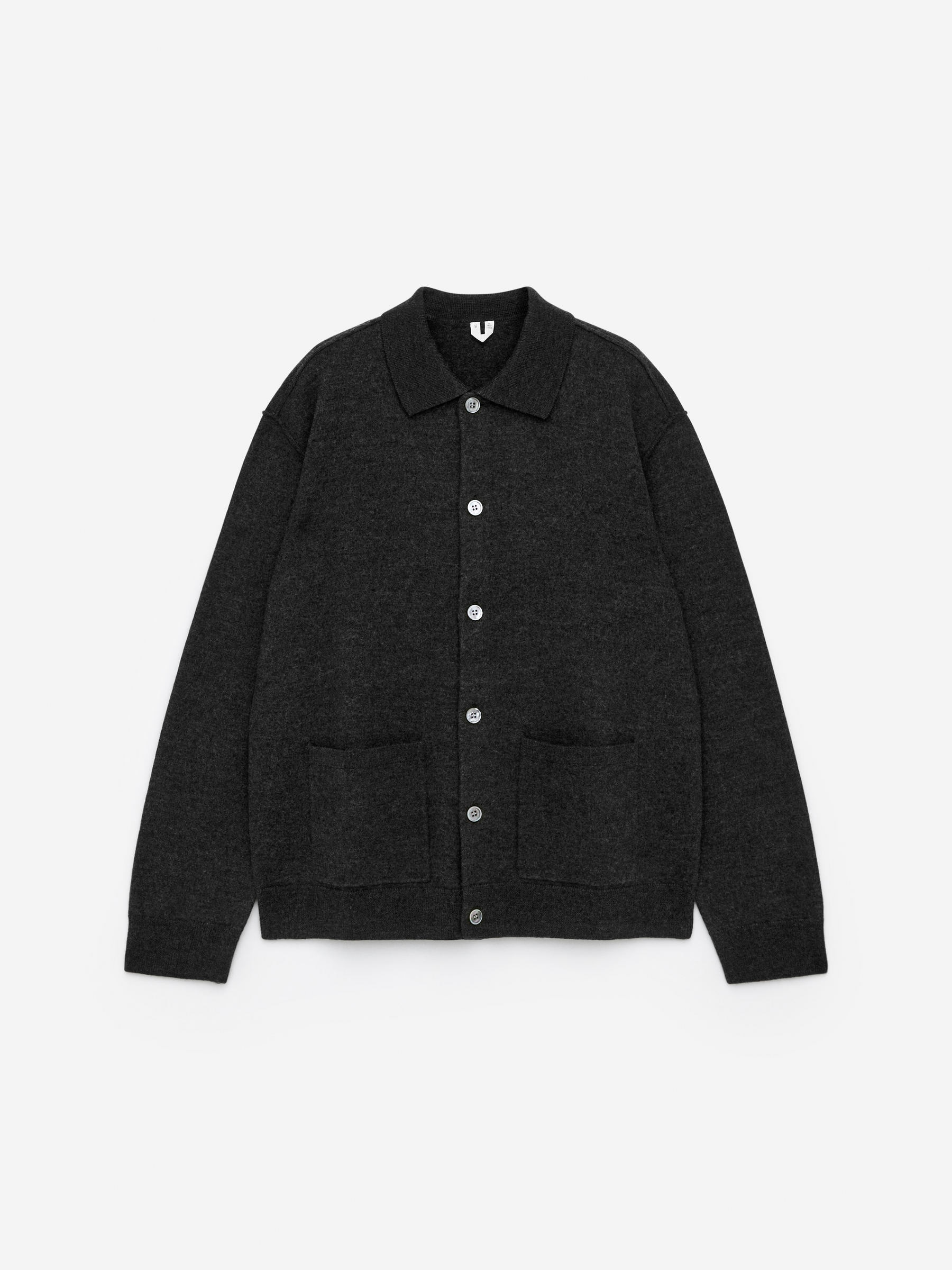 Boiled Wool Cardigan - Dark Grey - Regular fit - Men - StillMedia/DescriptiveStillLife - 2