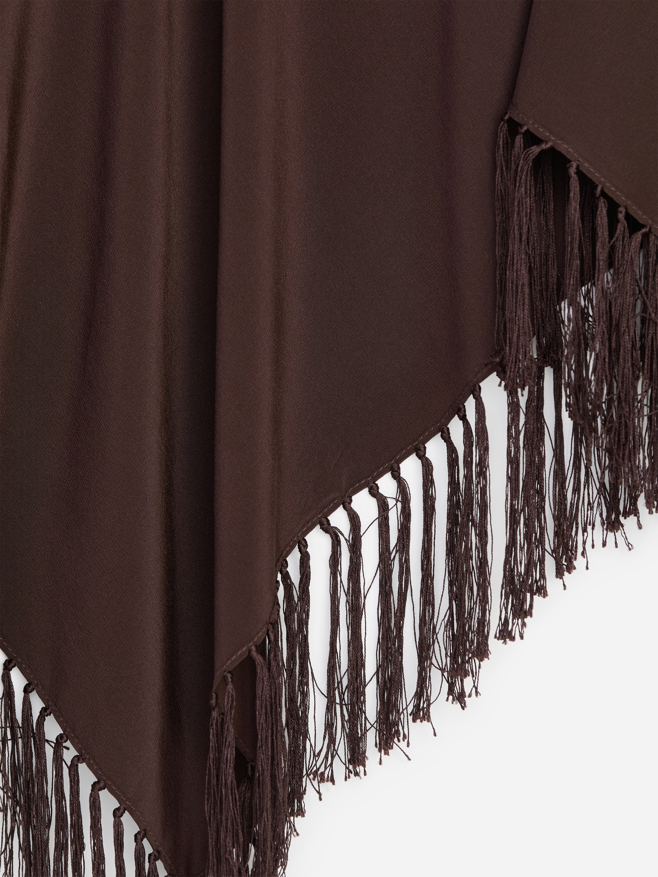 Sidenscarf med fransar - Brun - Women - StillMedia/DescriptiveDetail - 1