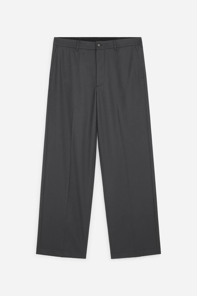 Pantalones holgados en mezcla de lana - Azul oscuro - 1