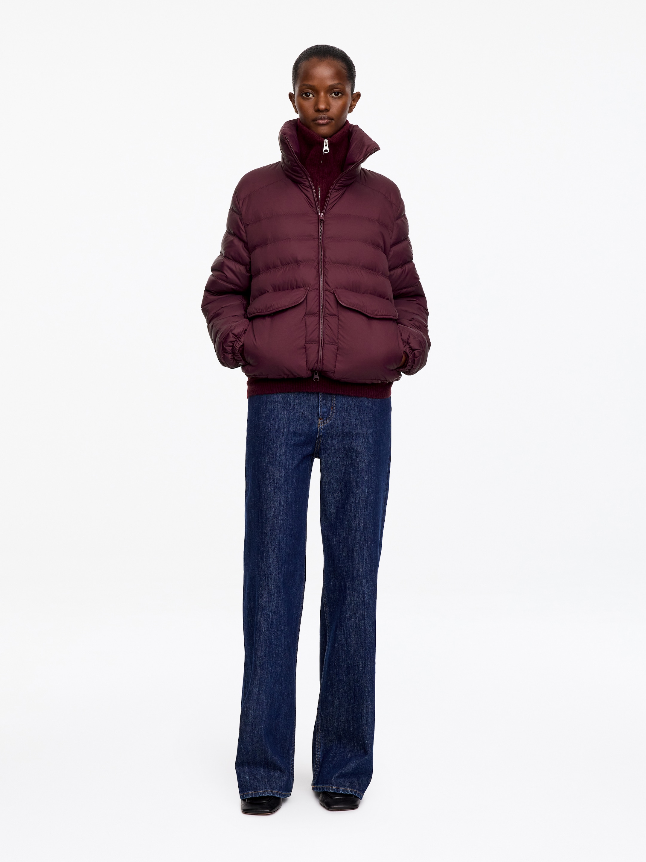 Re:Down Padded Jacket-Red-20567