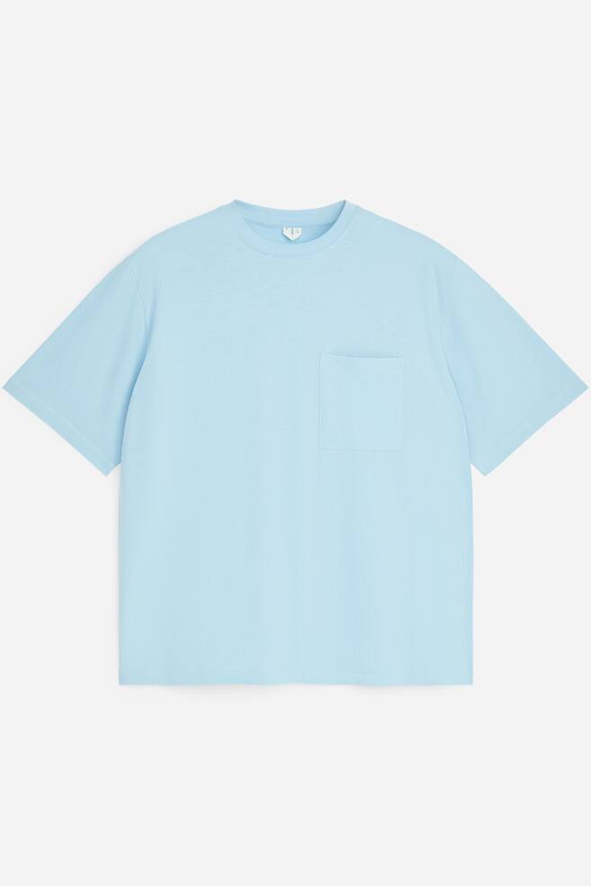 Ruimvallend lichtgewicht T-shirt - Poederblauw/Donkerblauw/grijs - 1