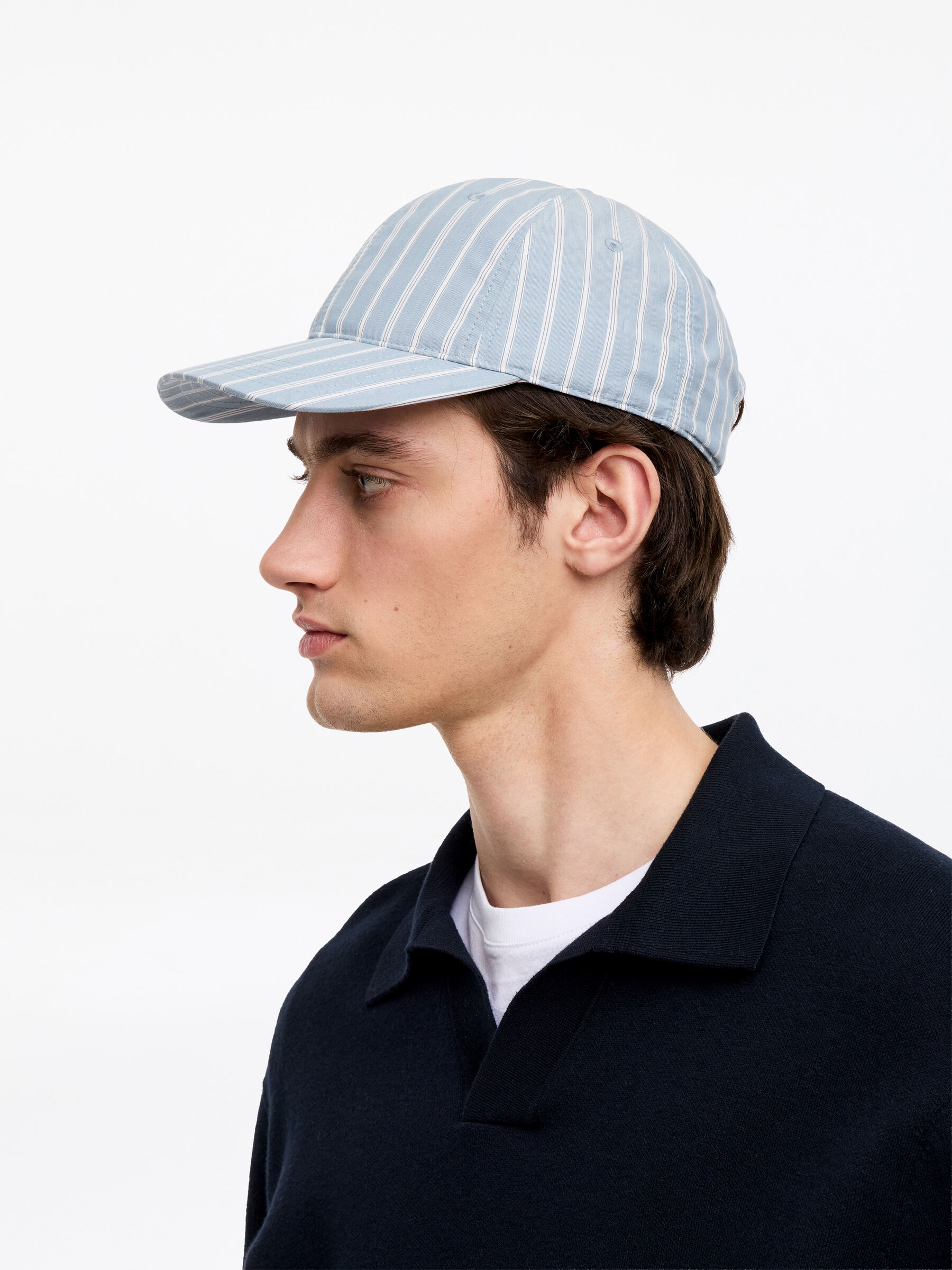 Poplin Baseball Cap - Light Blue/Striped - Men - StillMedia/Lookbook - 5