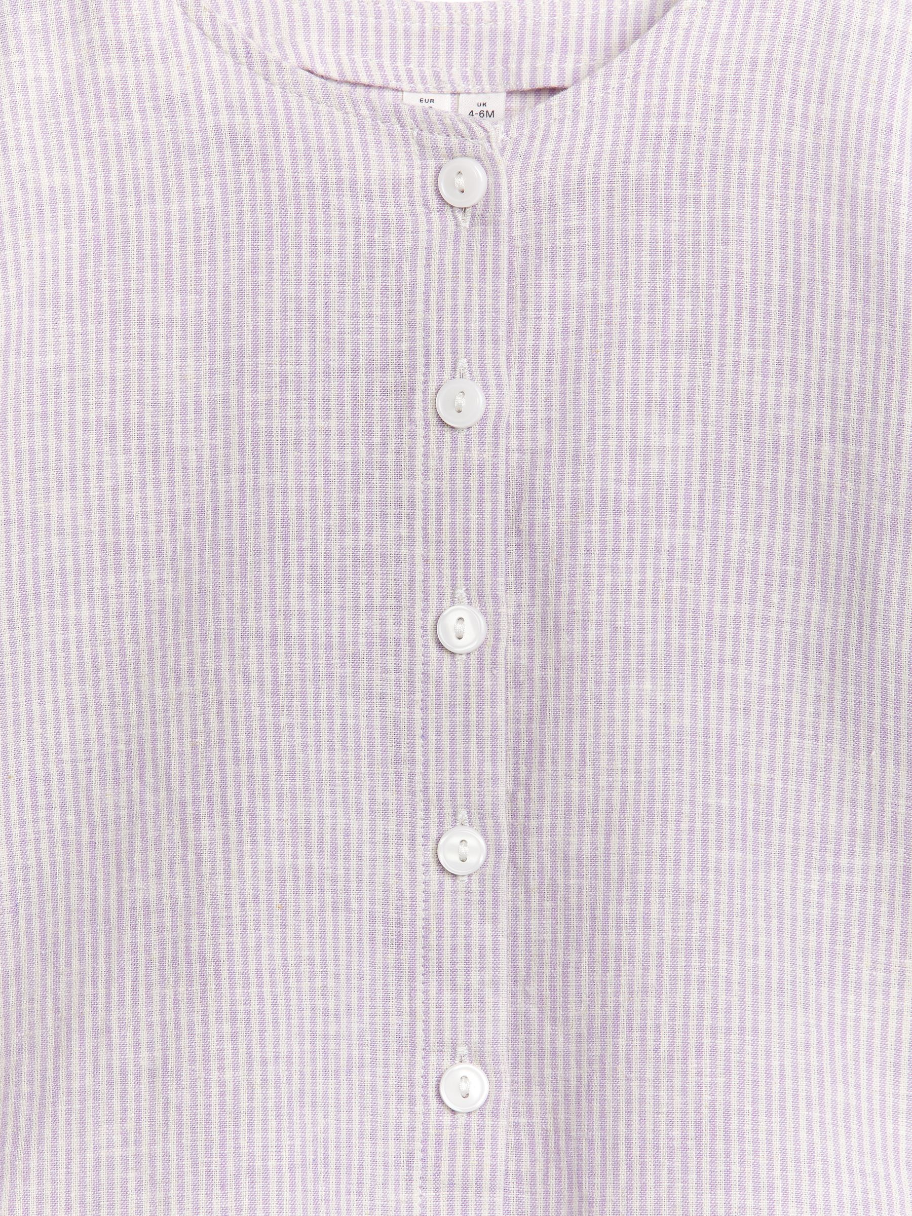 Leinenbluse - Flieder/weiß - Relaxed Fit - Kinder - StillMedia/DescriptiveDetail - 3