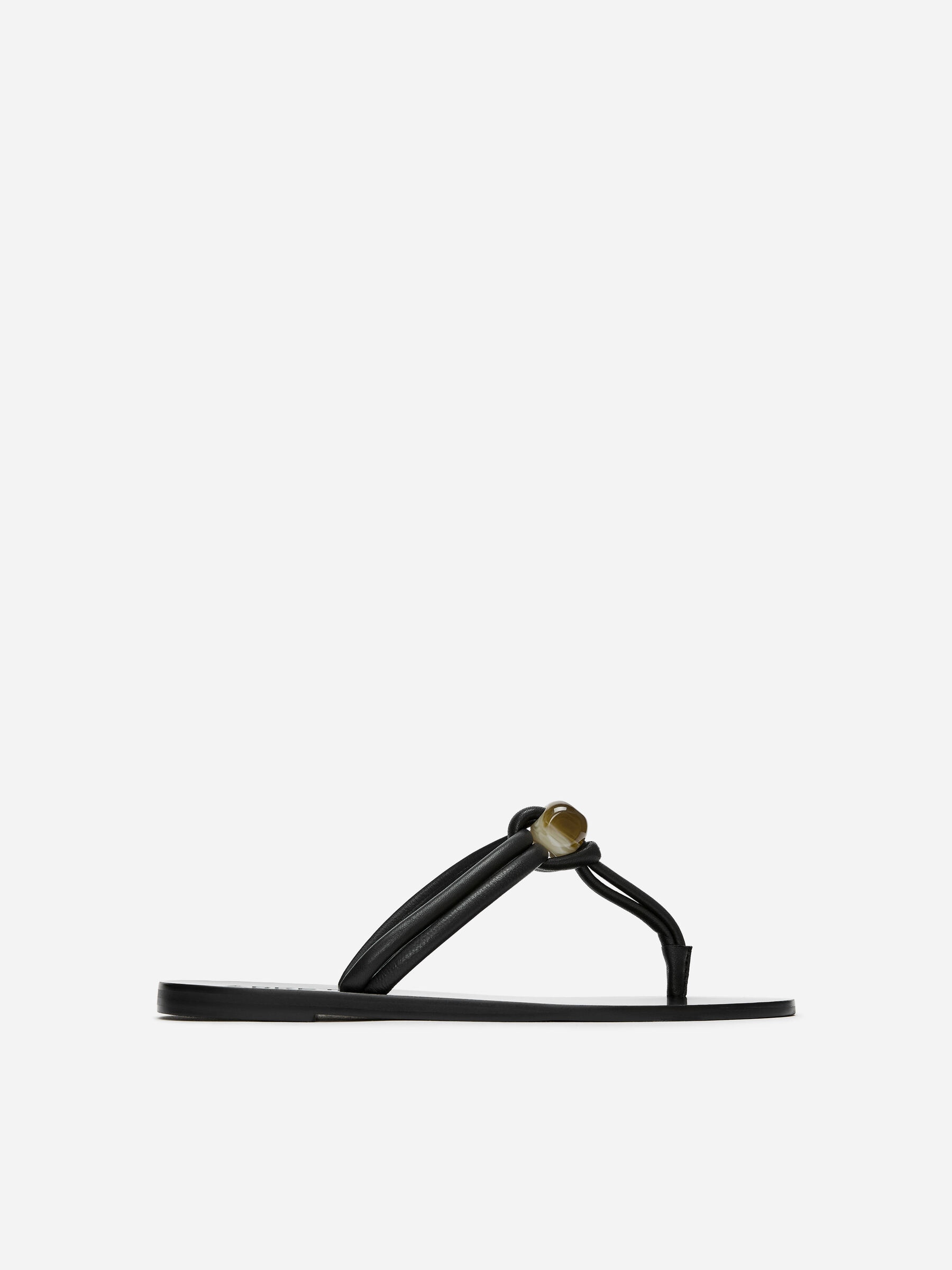 Beaded Leather Flip Flops-#272627-19126