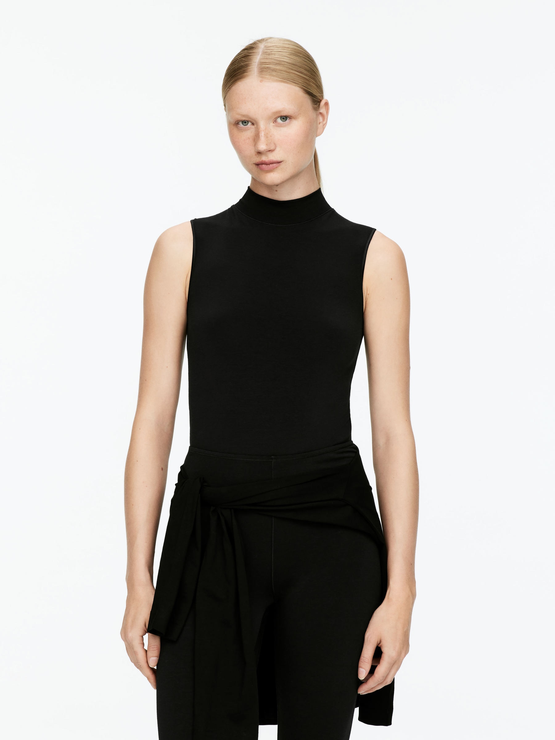 Stretch Mock-Neck Bodysuit-#272627-16507