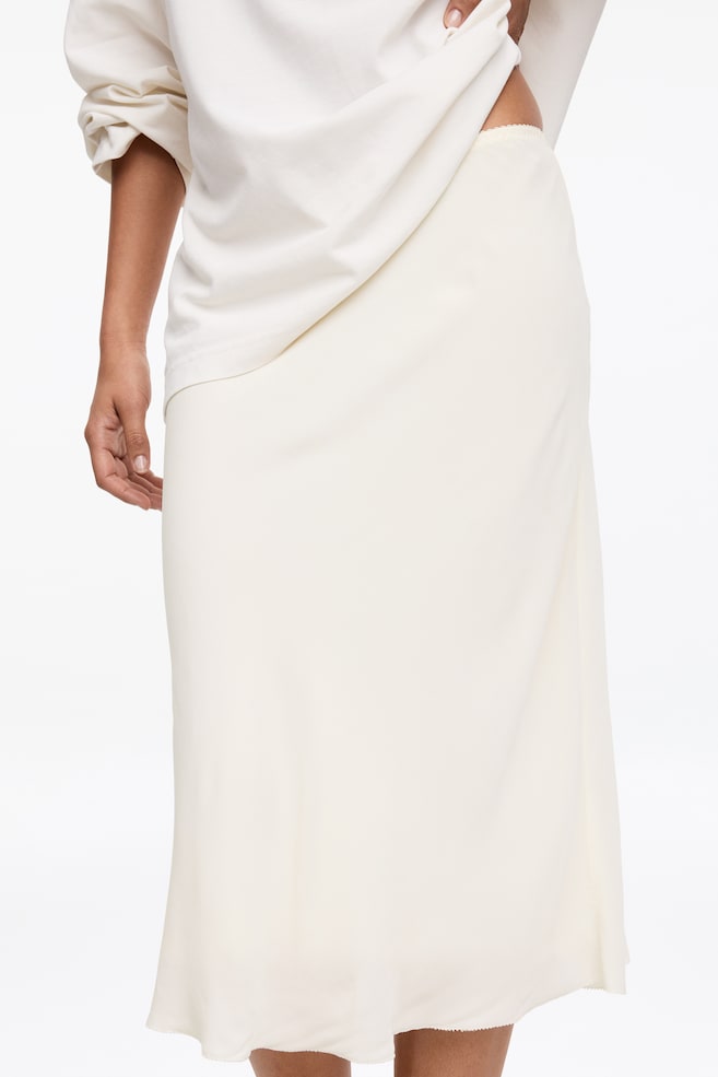 Chiffon Midi Skirt - Off White/Black - 5