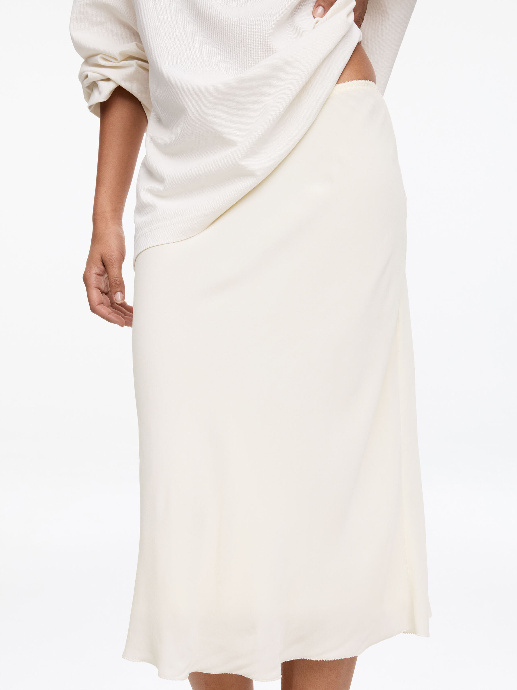 Midirock aus Chiffon - Cremeweiß - Regular Fit - Women - StillMedia/Lookbook - 5