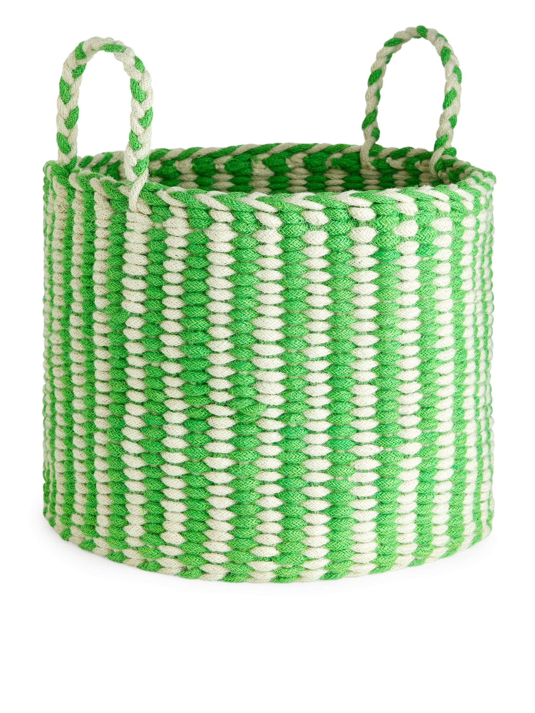 Aufbewahrungskorb, 41 cm - Grün/Cremeweiß - Haushaltswaren - StillMedia/DescriptiveStillLife - 3