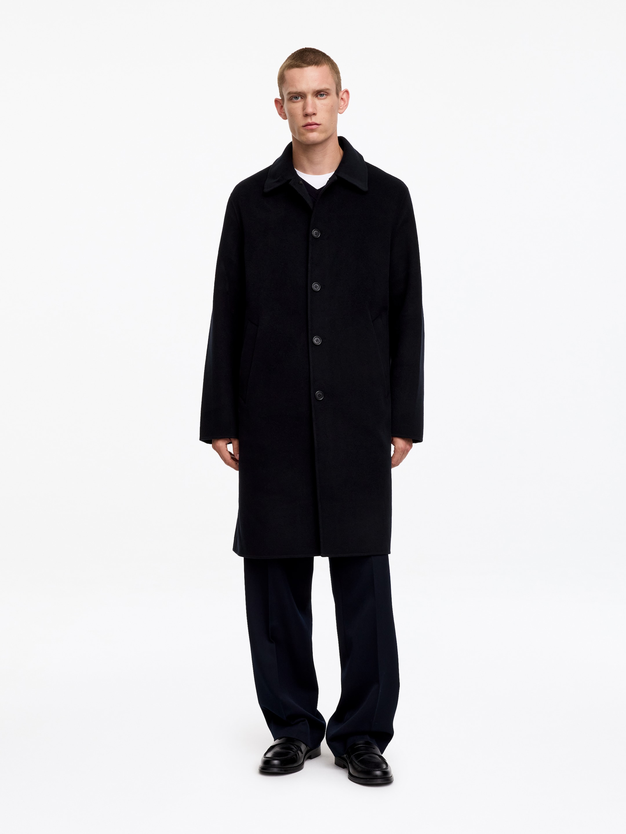 Doubleface-Mantel aus Wolle - Dunkelblau - Relaxed Fit - men - StillMedia/Lookbook - 4