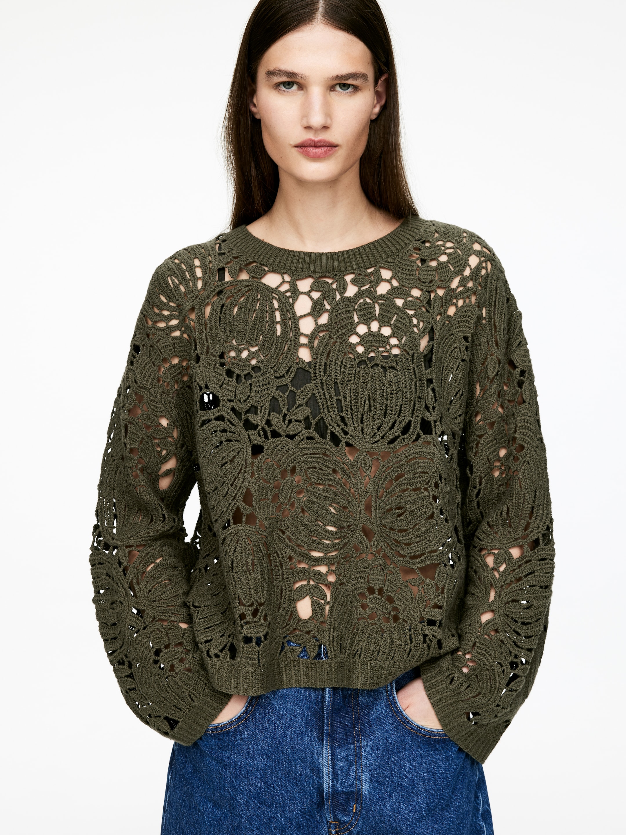 Näytä suurempi kuva: Neulepusero - Khakinvihreä - NAISET | H&M FI 4