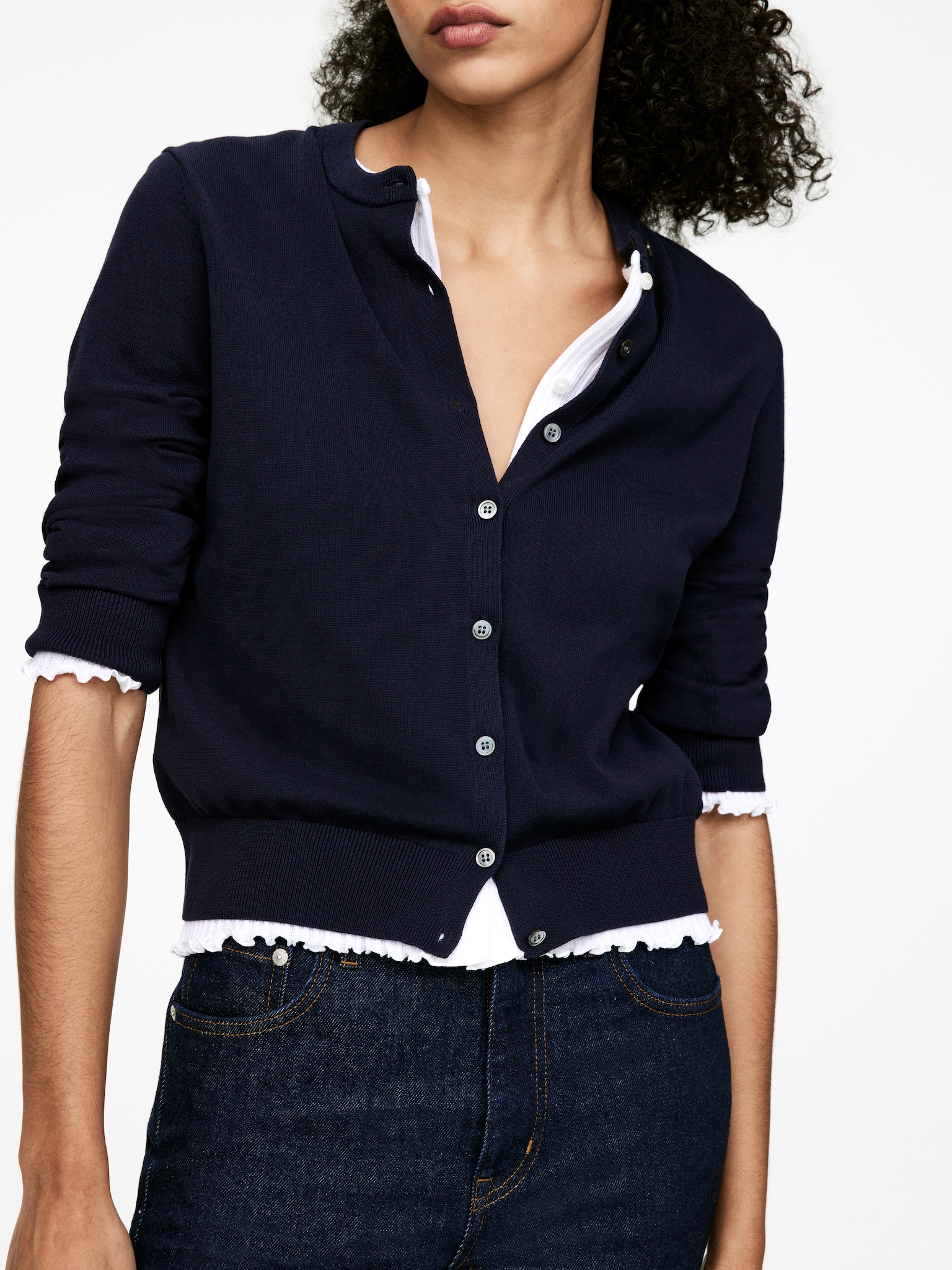 Gilet en coton - Bleu foncé - 5