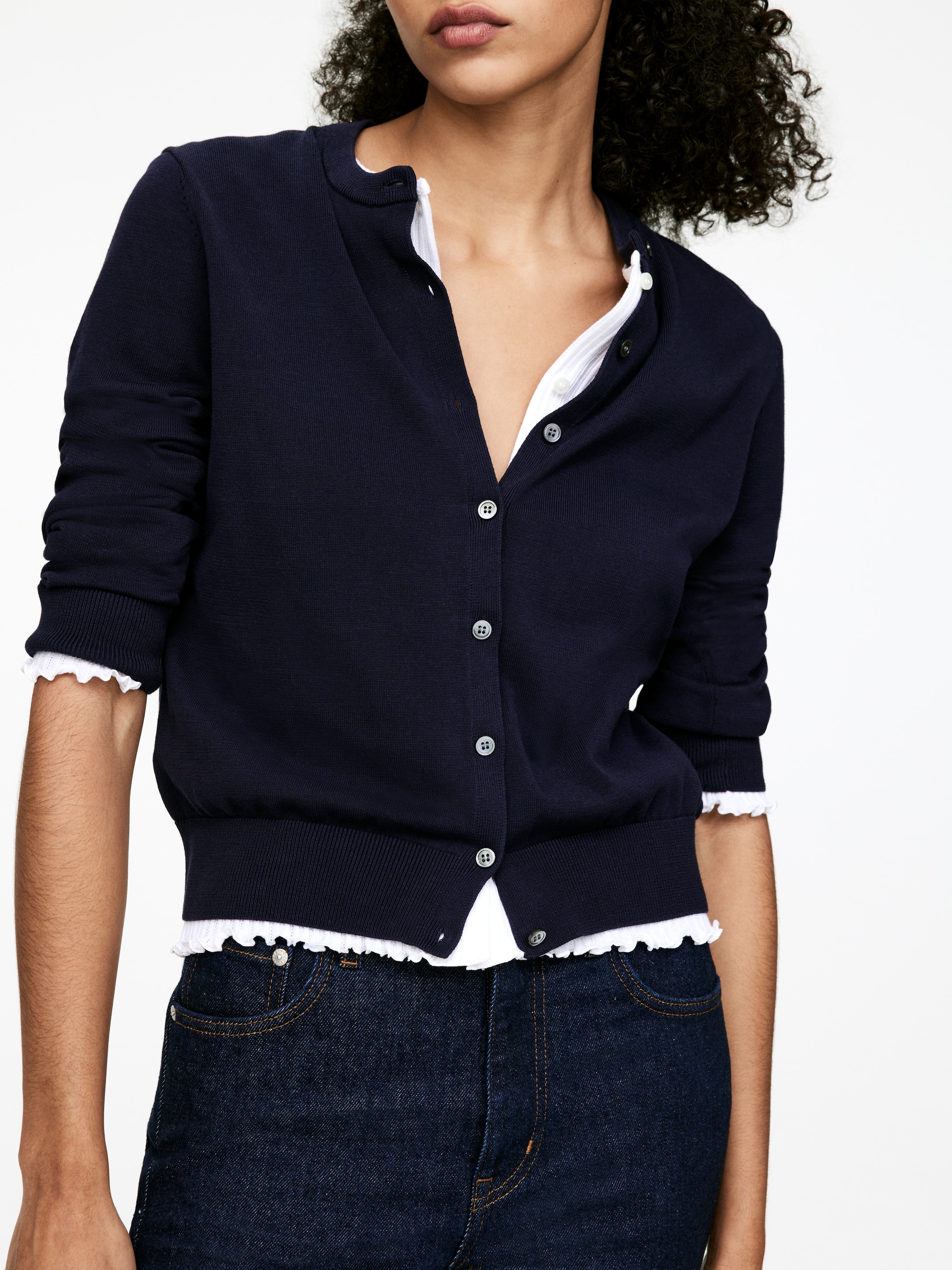 Grösseres Bild ansehen: Strickjacke aus Baumwolle - Dunkelblau - DAMEN | H&M CH 2
