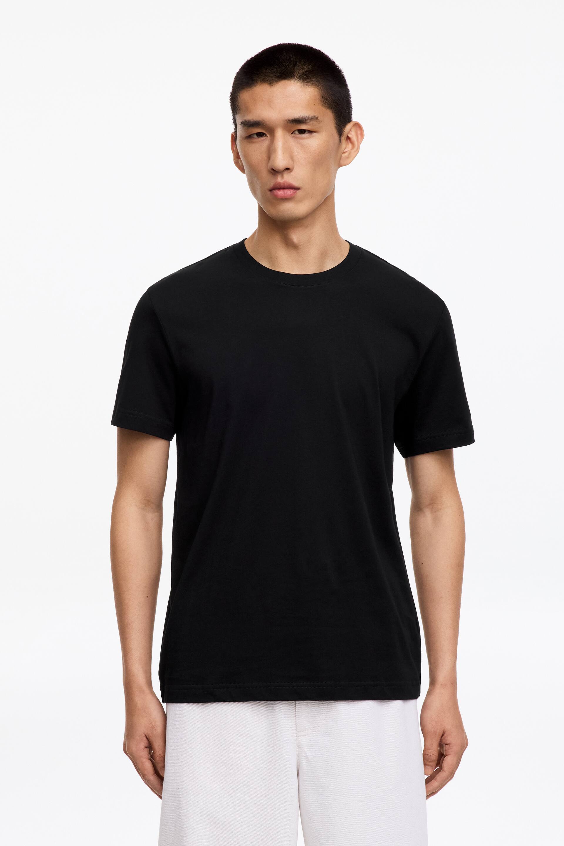 Größeres Bild ansehen: T-Shirt mit normaler Passform, 170 GSM - Schwarz - Men | H&M DE 1