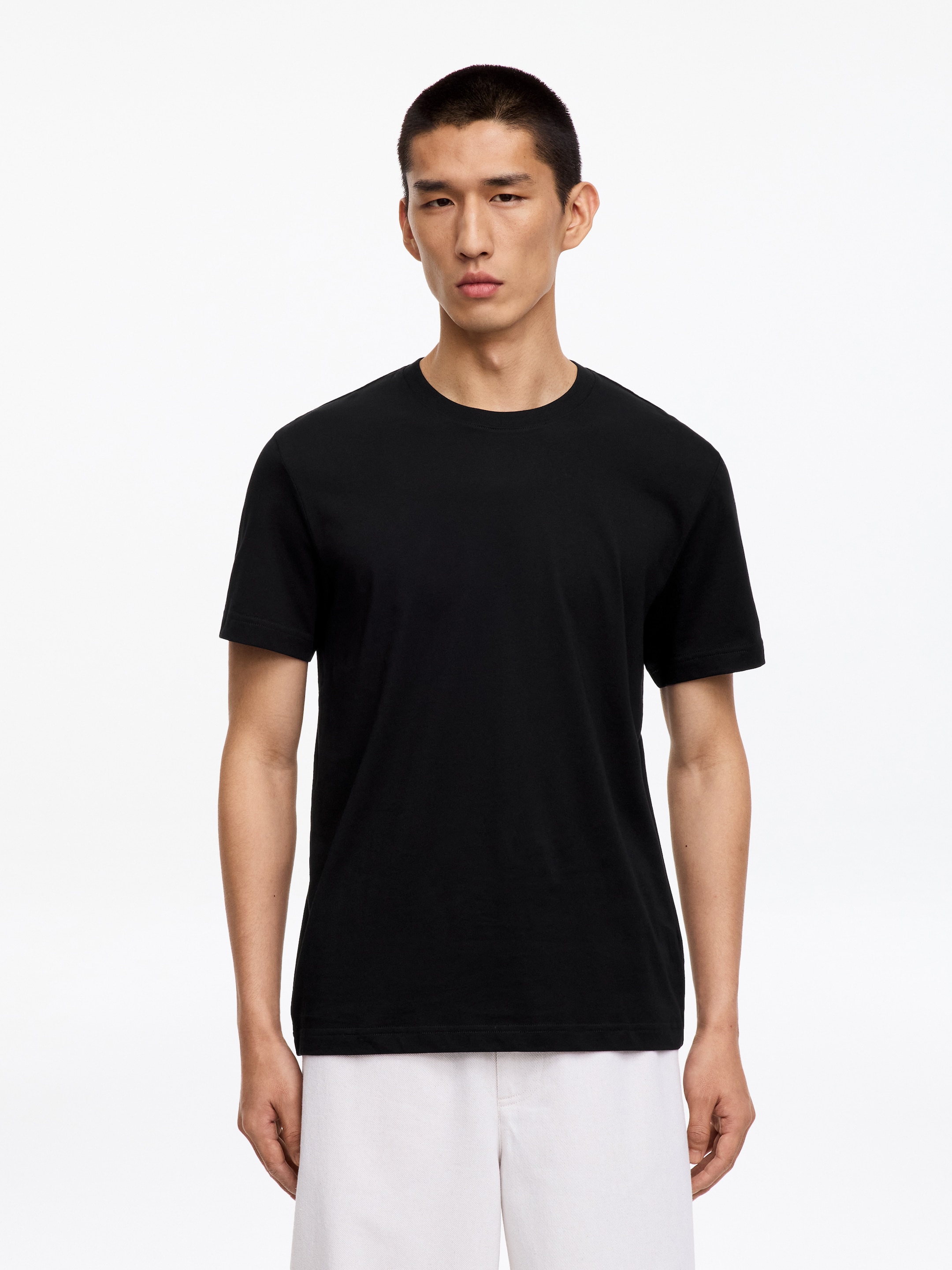 T-Shirt mit normaler Passform, 170 GSM-Black-11725