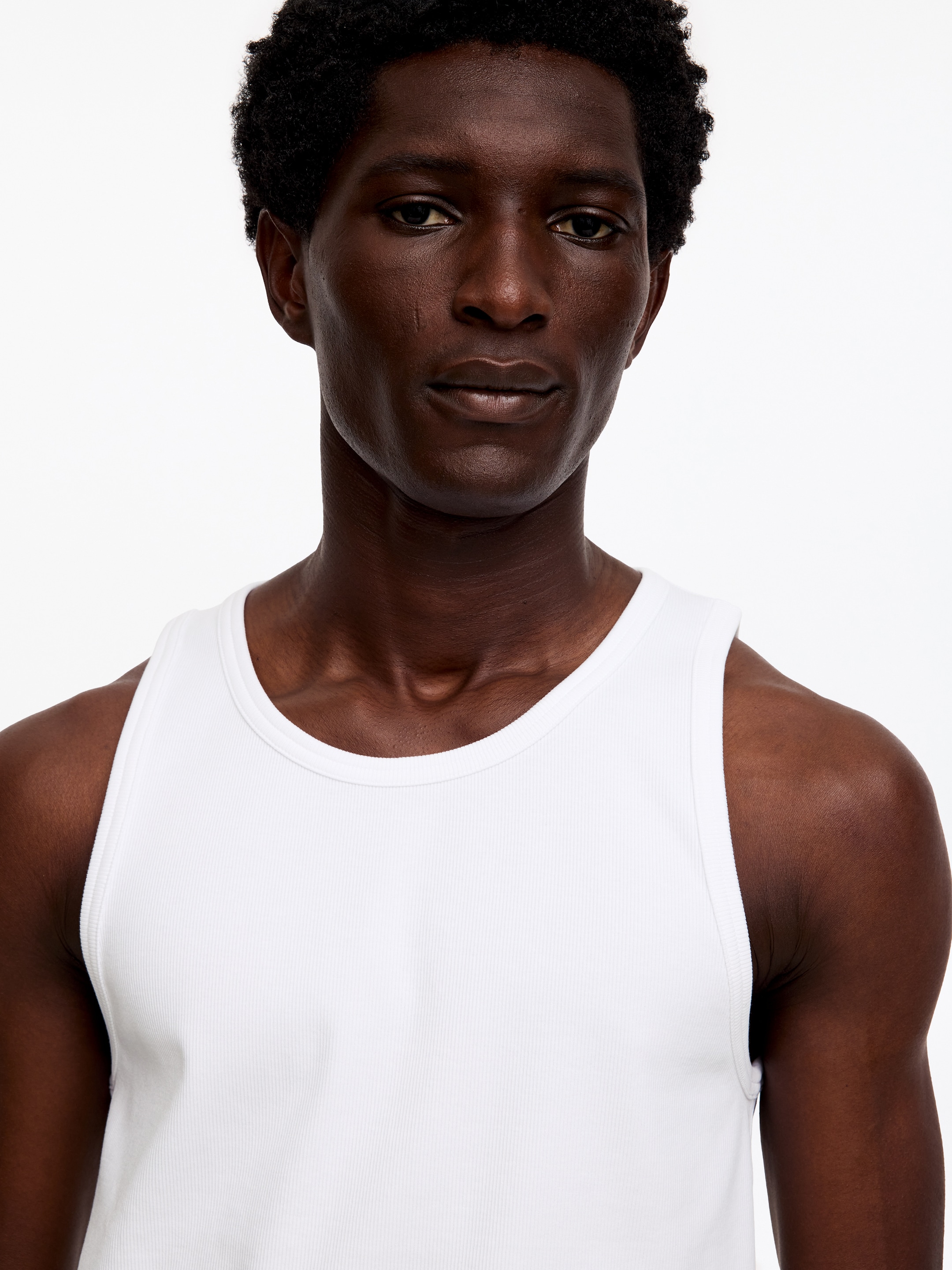 Ribbed Tank Top - White - Slim fit - Men - StillMedia/Lookbook - 5