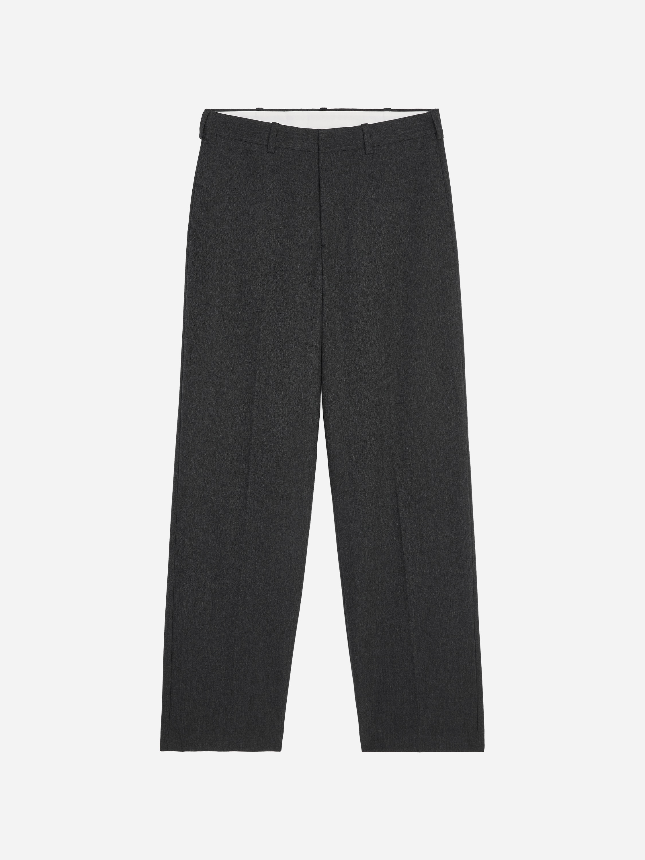 Pantaloni in lana dalla vestibilità rilassata - Grigio scuro